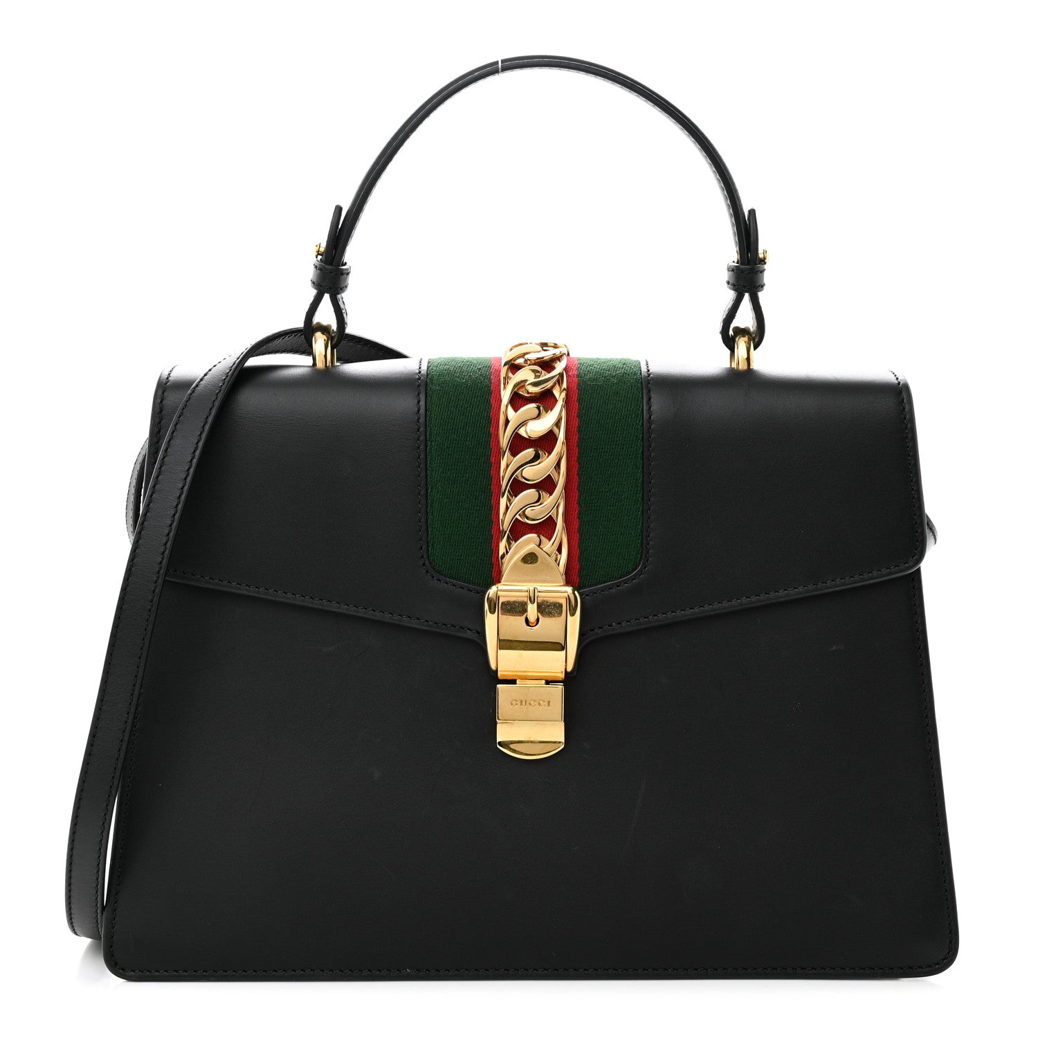 Gucci Calfskin Medium Sylvie Top Handle Bag Blue 1 of 16