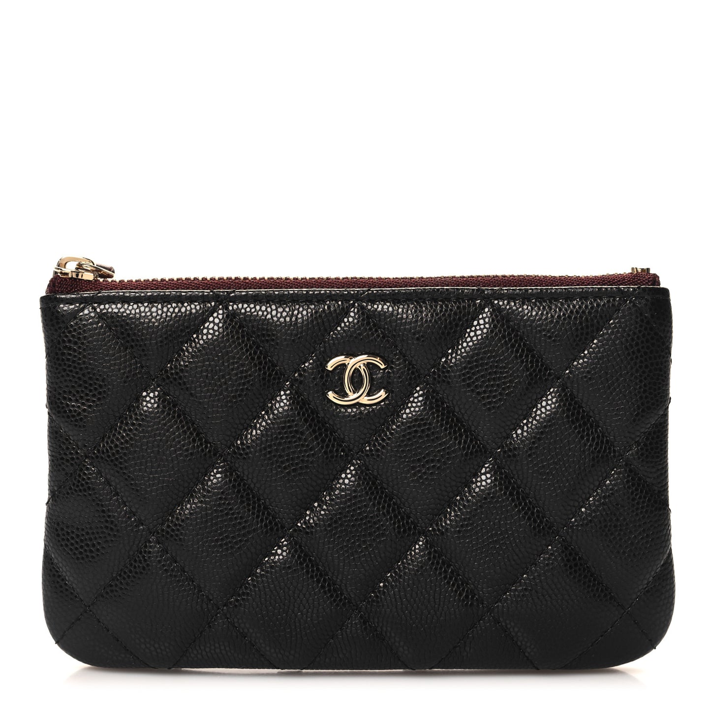 Caviar Quilted Small Cosmetic Case Black