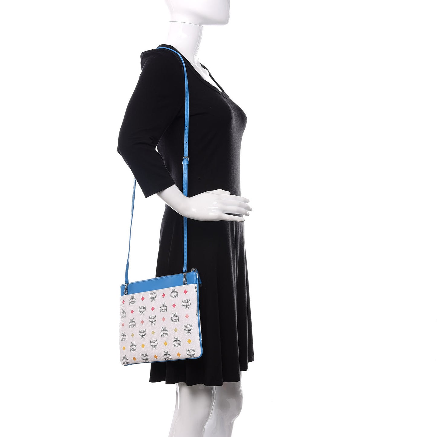 Skyoptic Visetos Medium Crossbody Pouch Spectrum Diamond White