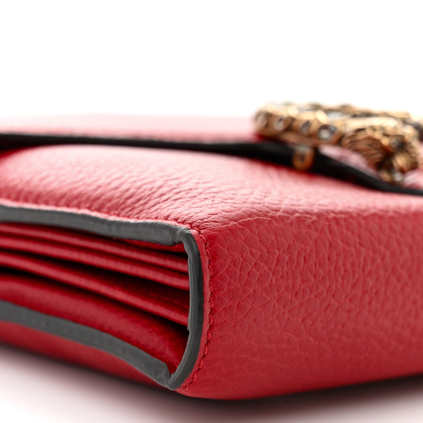 Calfskin Mini Dionysus Chain Wallet Hibiscus Red