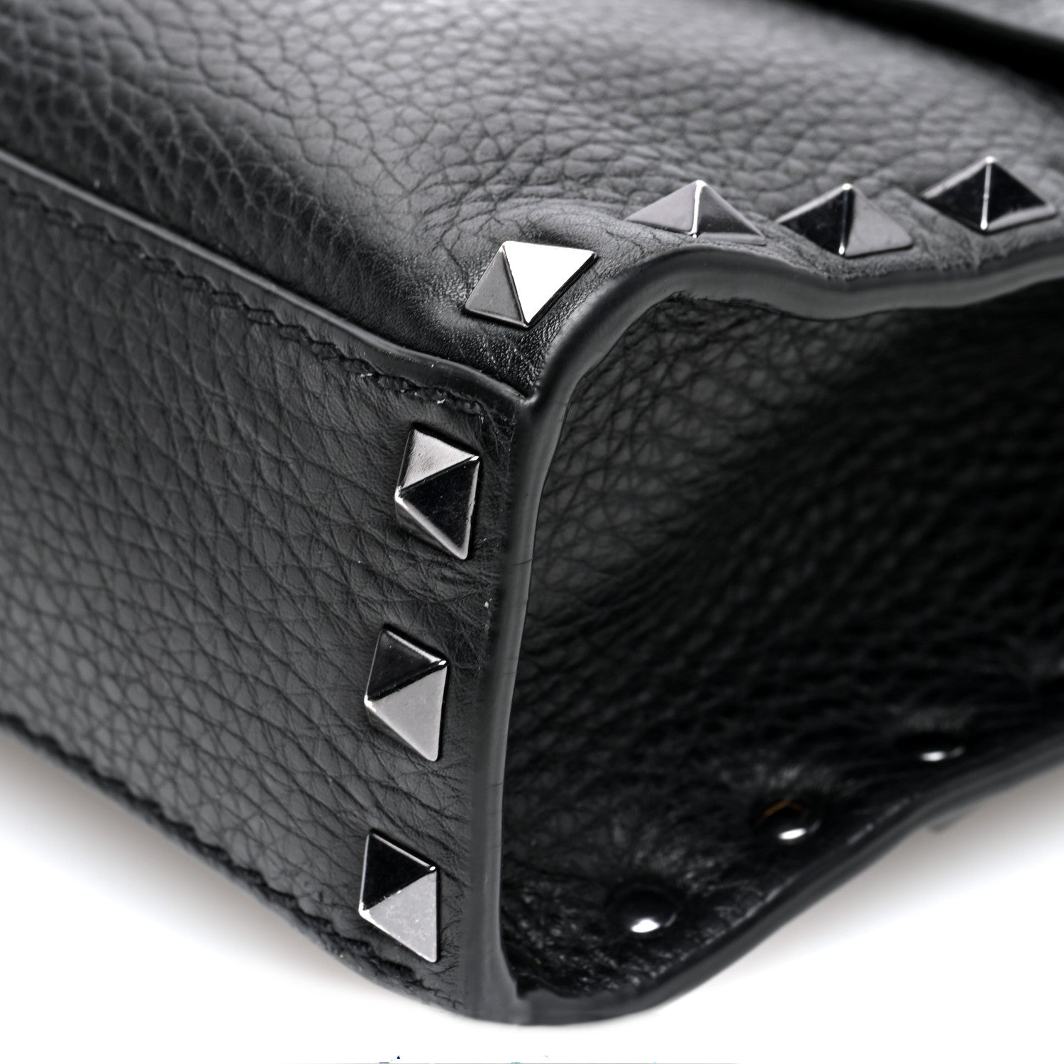 Valentino Garavani Pebbled Calfskin Monochrome Medium Rockstud Flip Lock Crossbody Bag Black 9 of 9