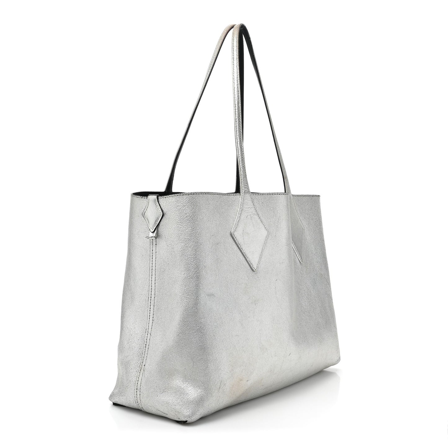 Grained Calfskin Medium Yris Shopper Tote Black