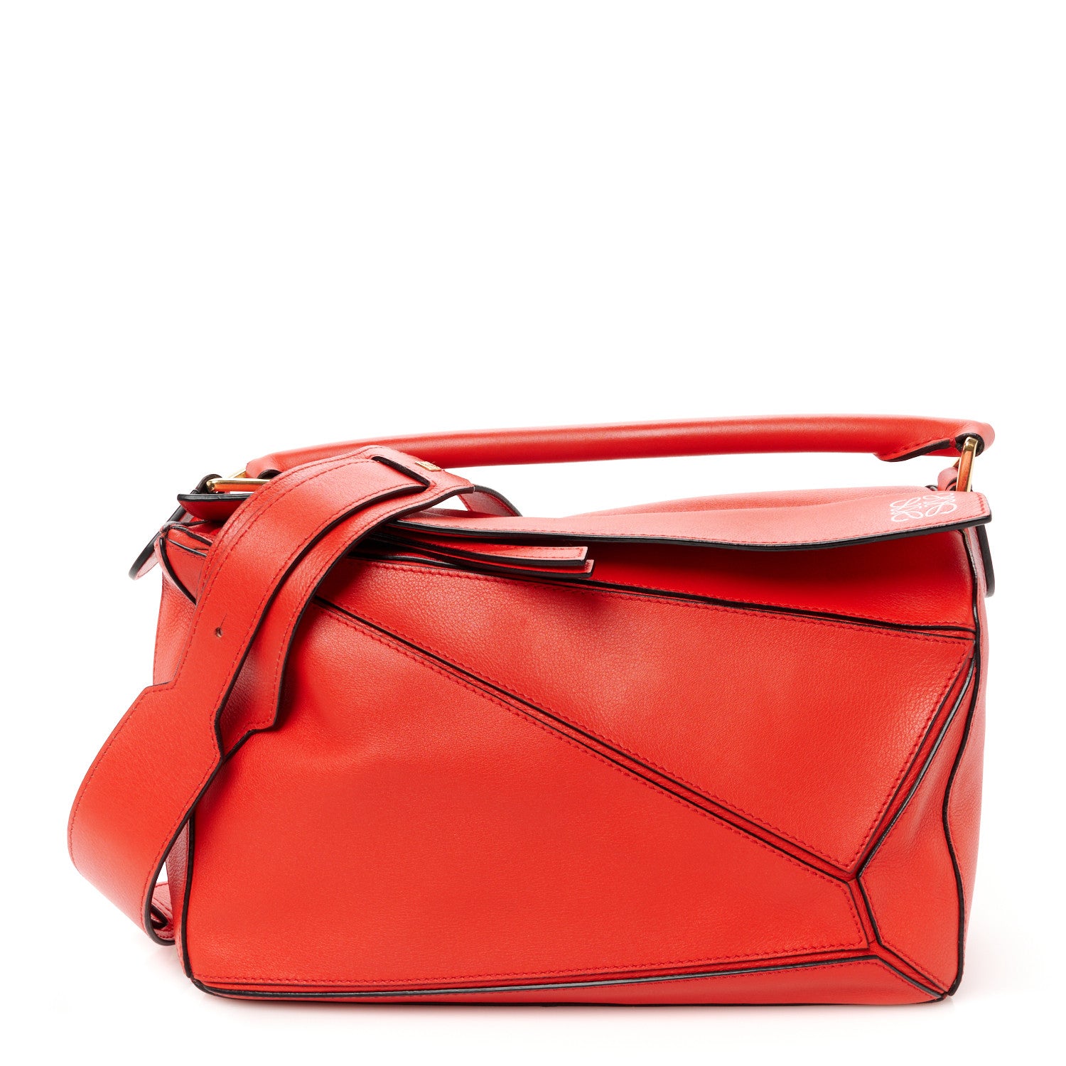 Loewe Calfskin Medium Puzzle Bag Scarlet 1 of 11
