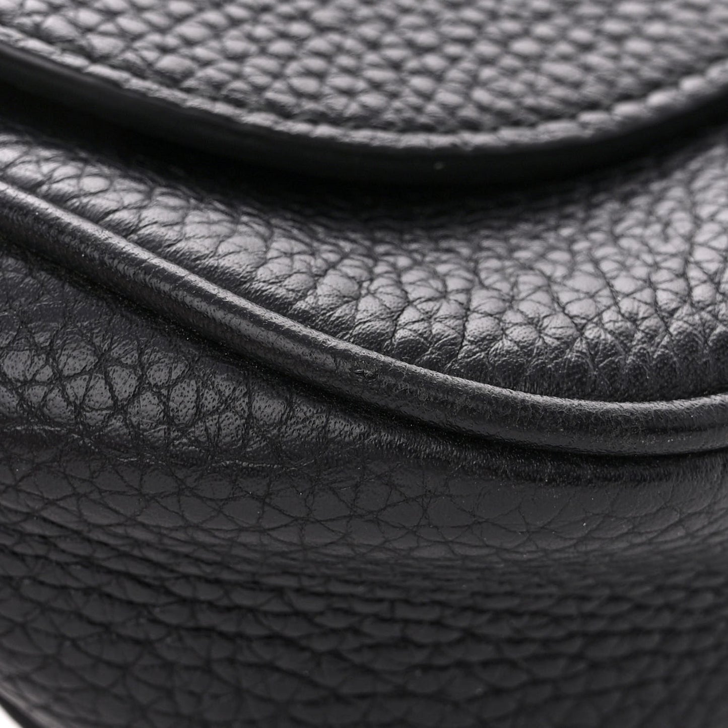 Pebbled Calfskin Medium Soho Flap Crossbody Black