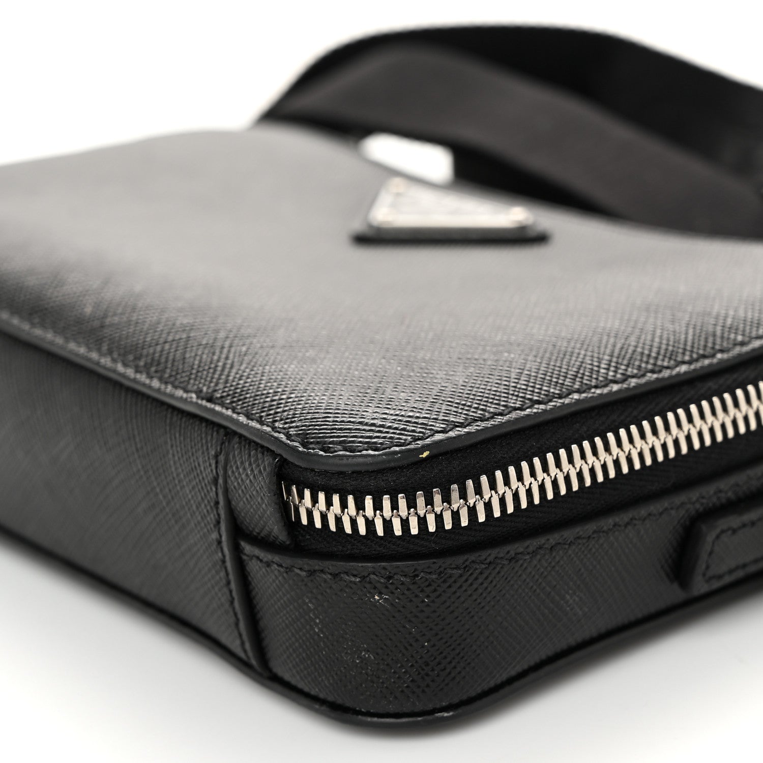 Prada Saffiano Travel Small Brique Crossbody Bag Black 10 of 12