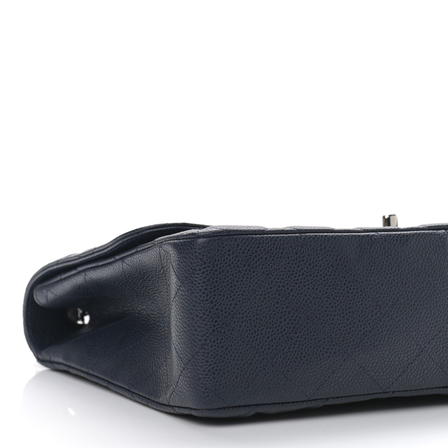 Caviar Quilted Jumbo Single Flap Navy