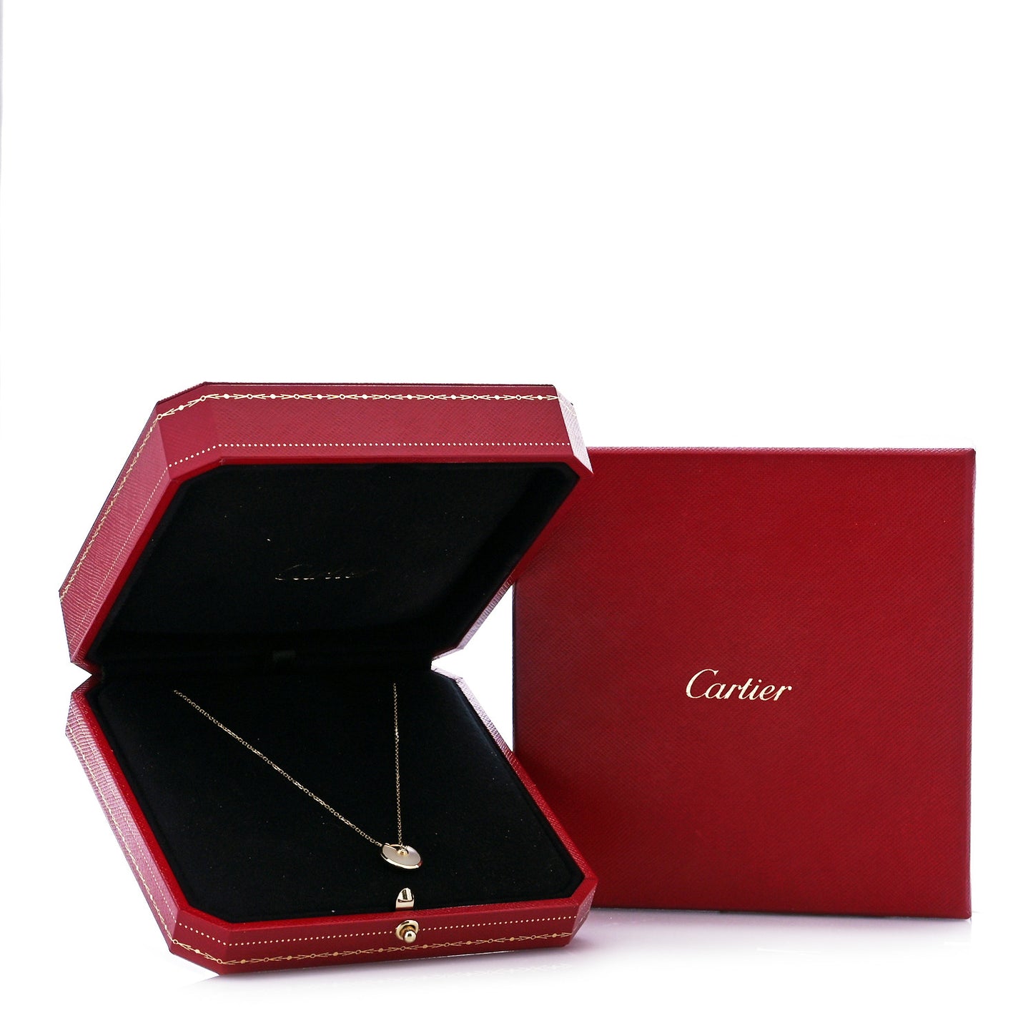 18K Yellow Gold Diamond Mother of Pearl XS Amulette de Cartier Pendant Necklace