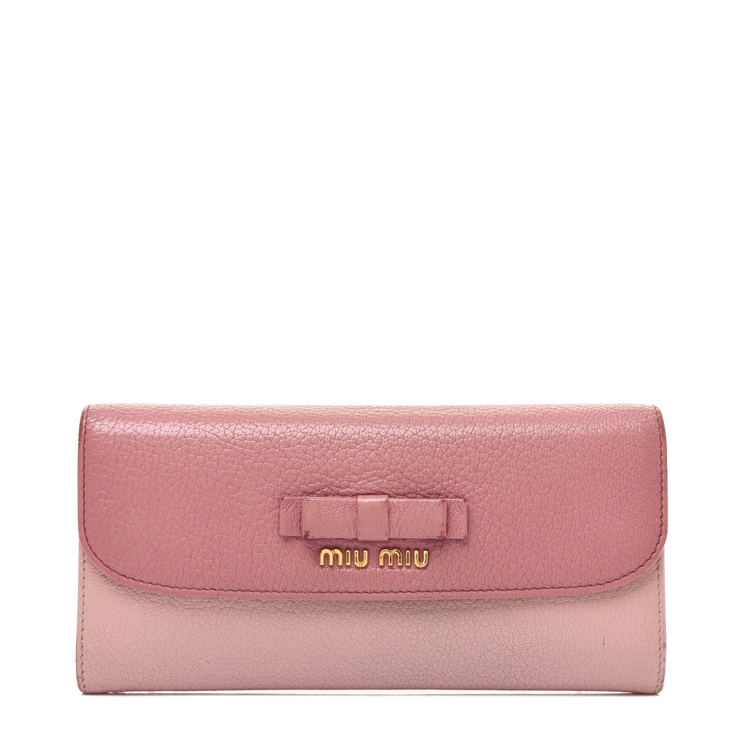 Miu Miu Goatskin Madras Bi-Color Continental Wallet Anticho Orchidea 1 of 26