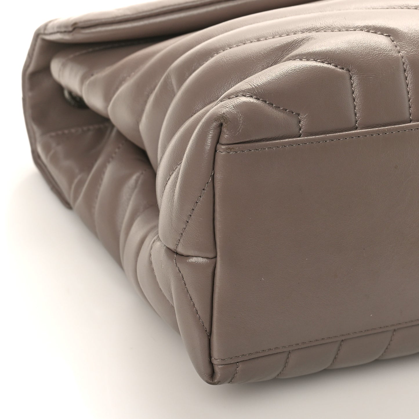 Calfskin Y Quilted Monogram Medium Loulou Chain Satchel Taupe