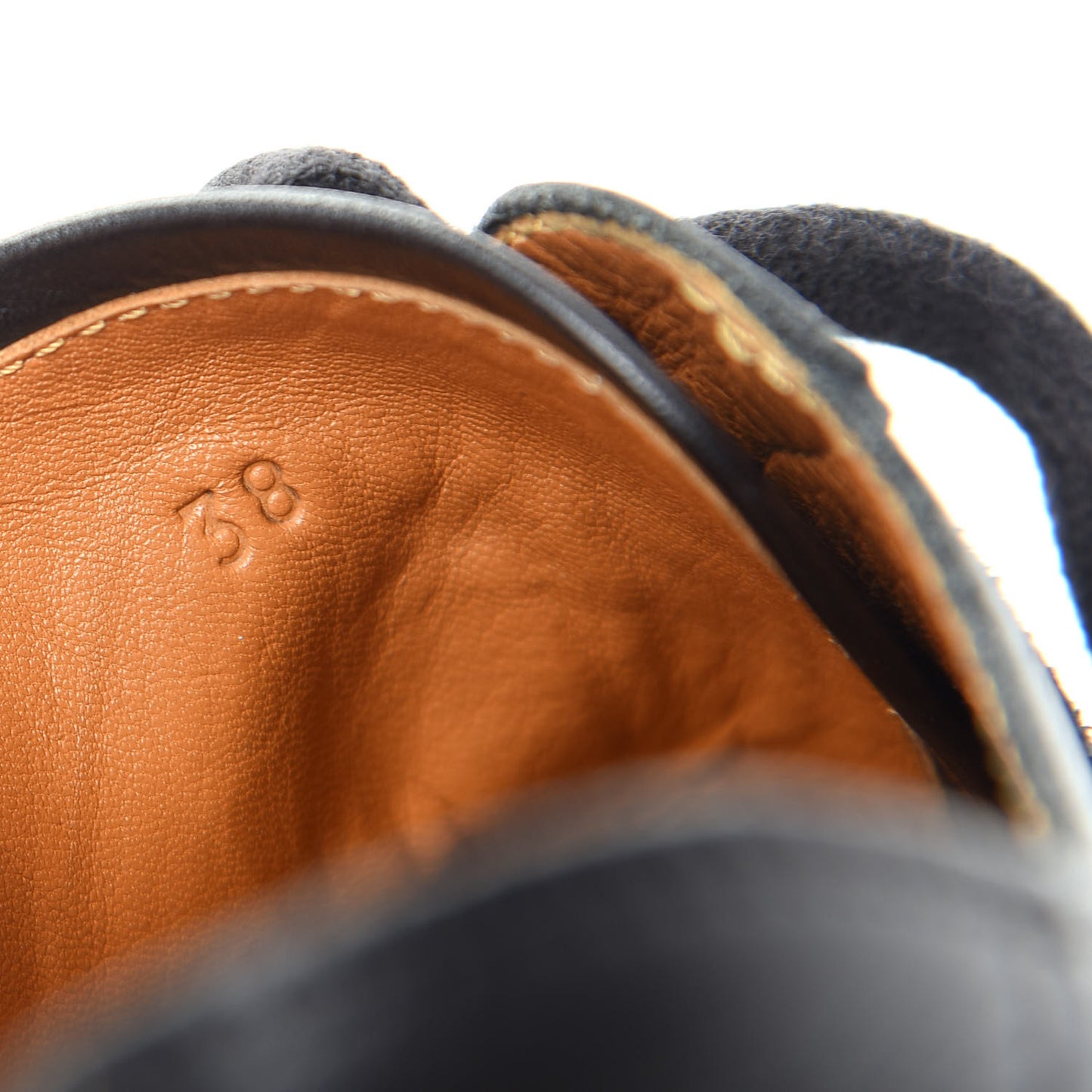 Calfskin Suede Goatskin Mens Tie Break Sneakers 38 Black