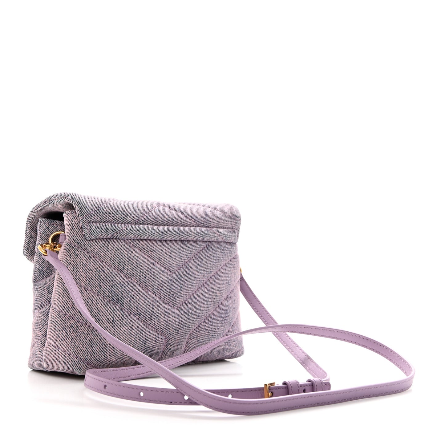 Denim Y Quilted Monogram Toy Loulou Crossbody Bag Bleached Lilac