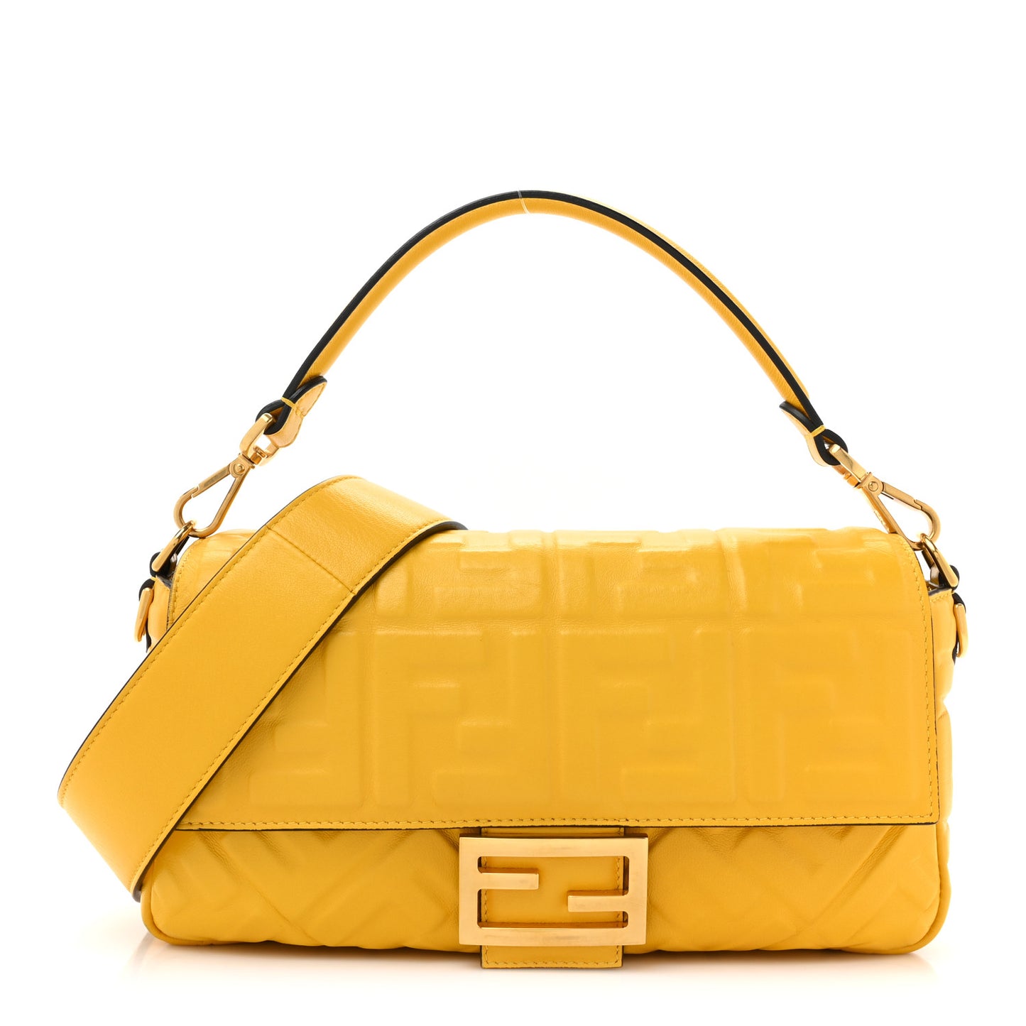 Nappa FF 1974 Embossed Baguette Mimosa