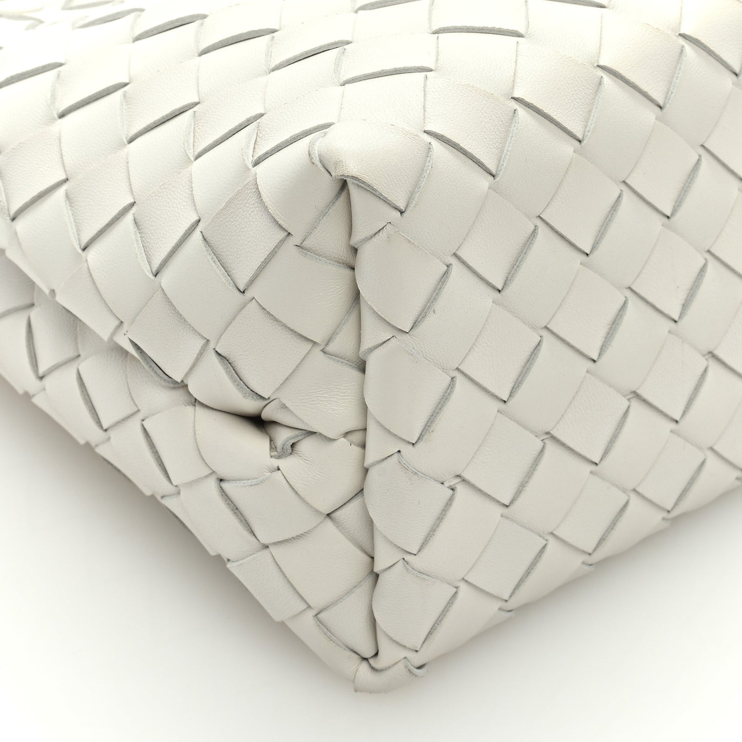 Nappa Intrecciato Small Andiamo Shoulder Bag White