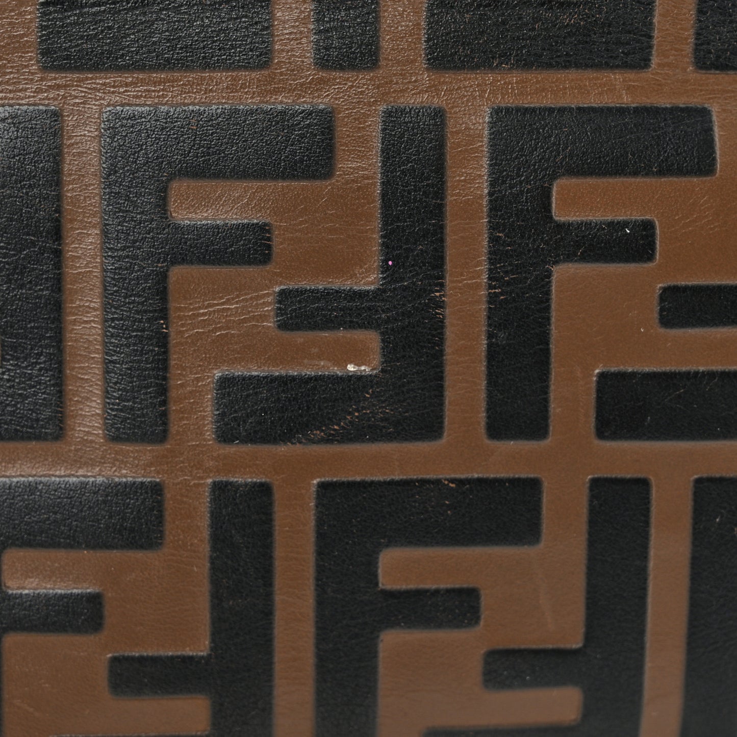 Vitello Soft F is Fendi Bi-Color FF 1974 Embossed Continental Envelope Wallet On Chain Maya Black