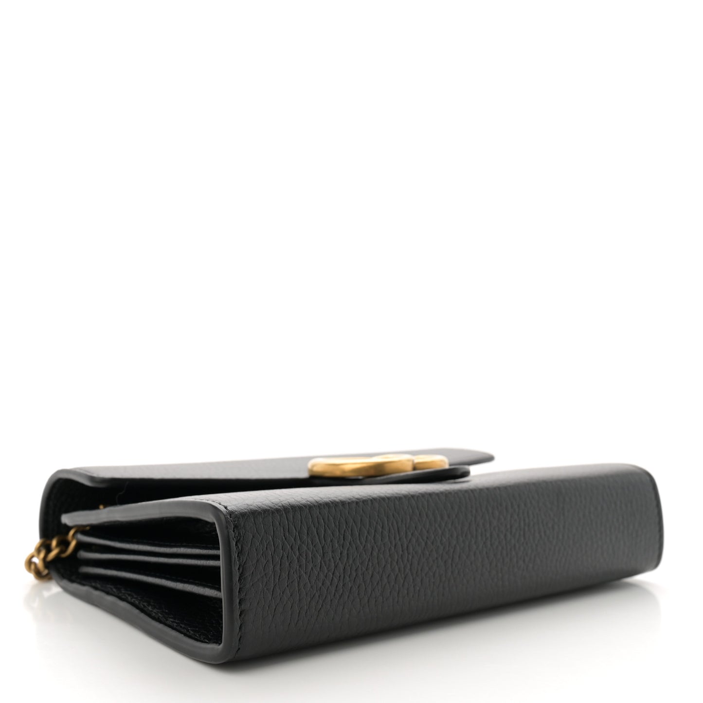 Calfskin GG Marmont Chain Wallet Black