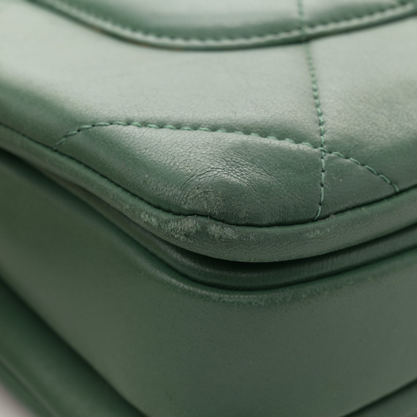 Lambskin Quilted Small Trendy CC Flap Dual Handle Bag Green
