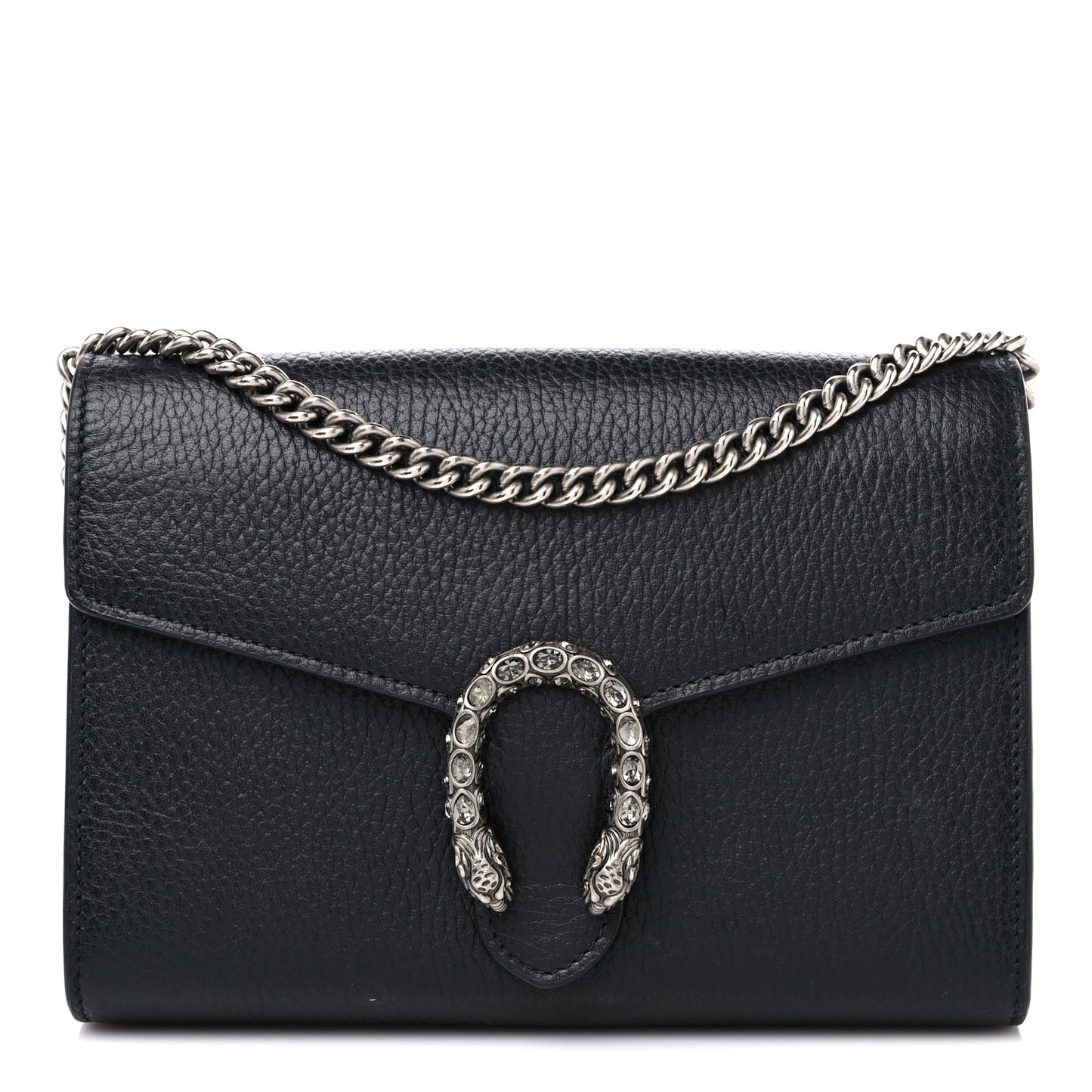 Calfskin Mini Dionysus Chain Wallet Black