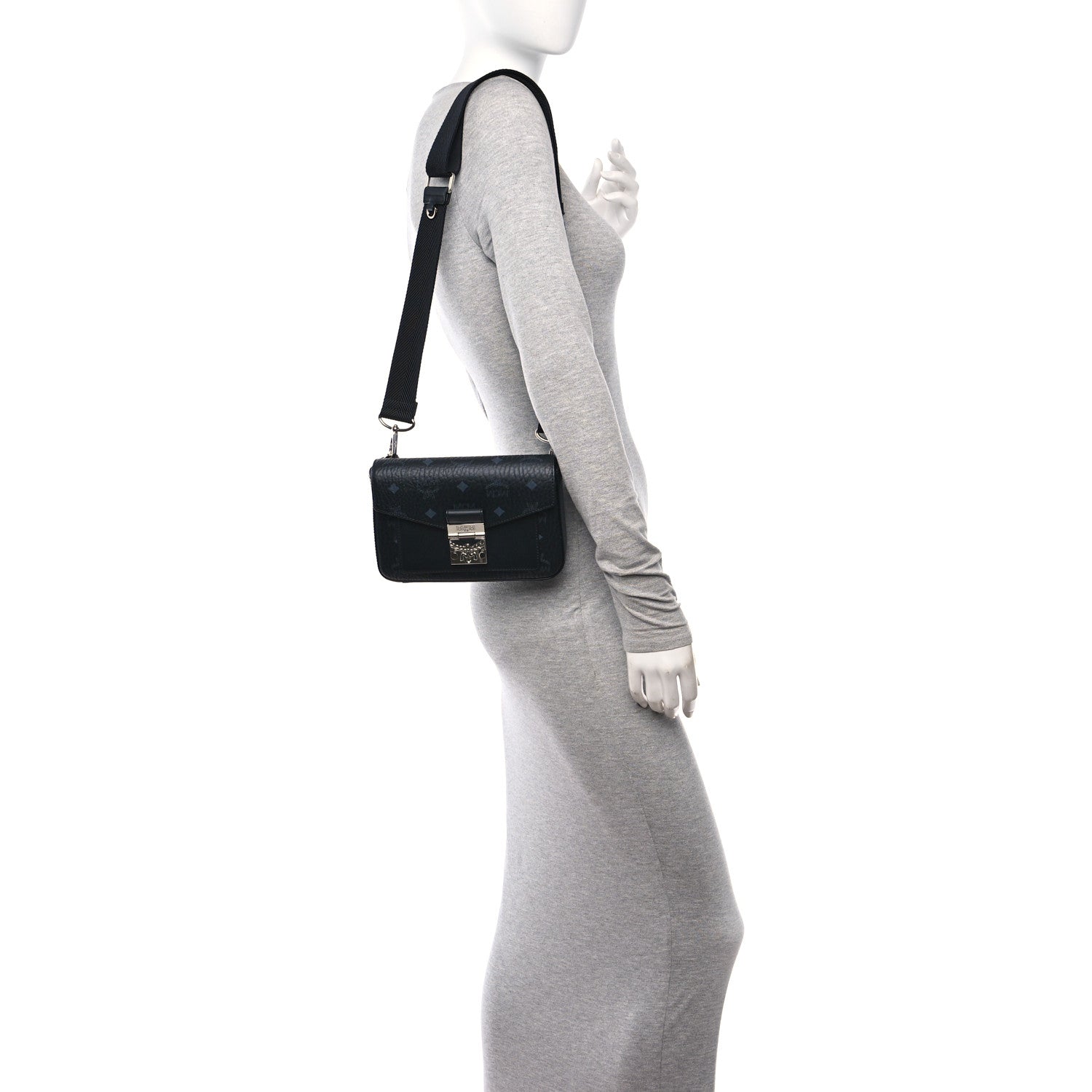 MCM Visetos Small Millie Crossbody Belt Bag Black 2 of 12