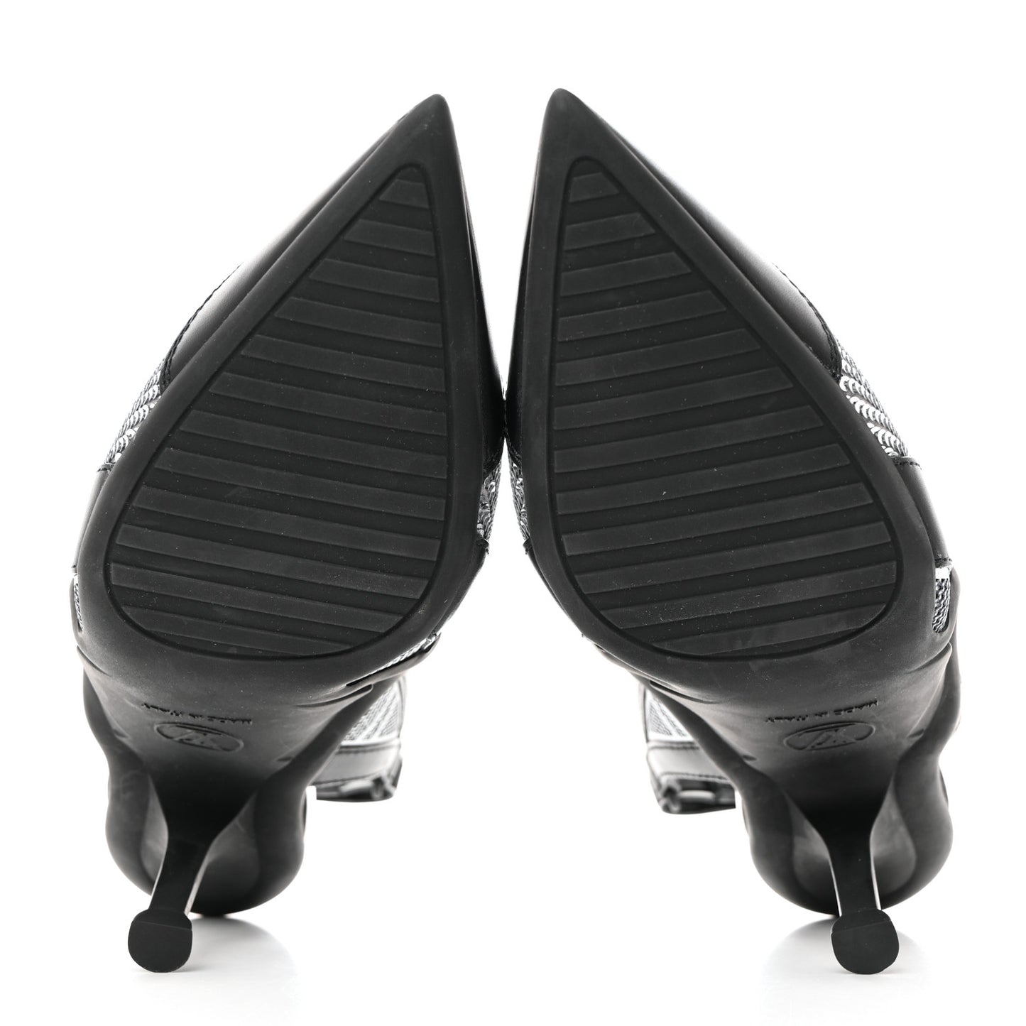 Calfskin Sequin Archlight Slingback Pumps 37 Black
