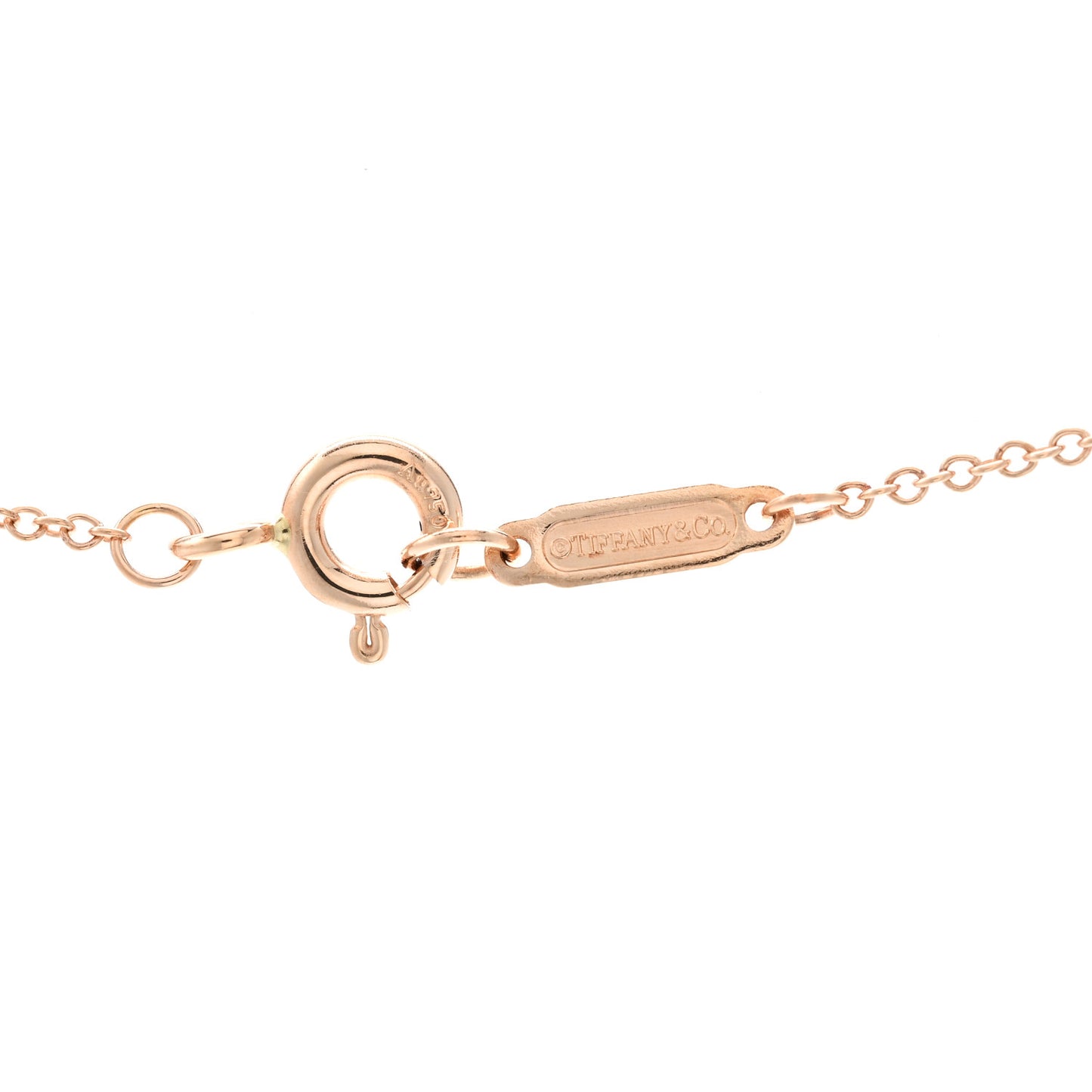 18K Rose Gold Diamond Small T Smile Pendant Necklace