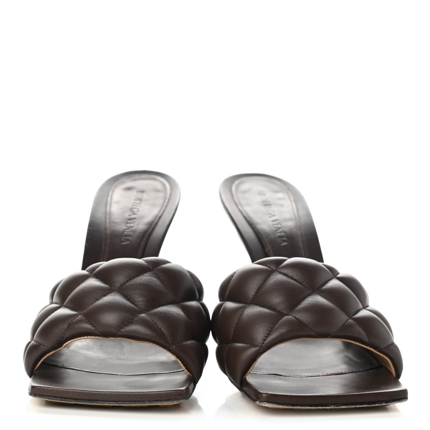 Nappa Matelasse Padded Mule Sandals 40 Chocolate