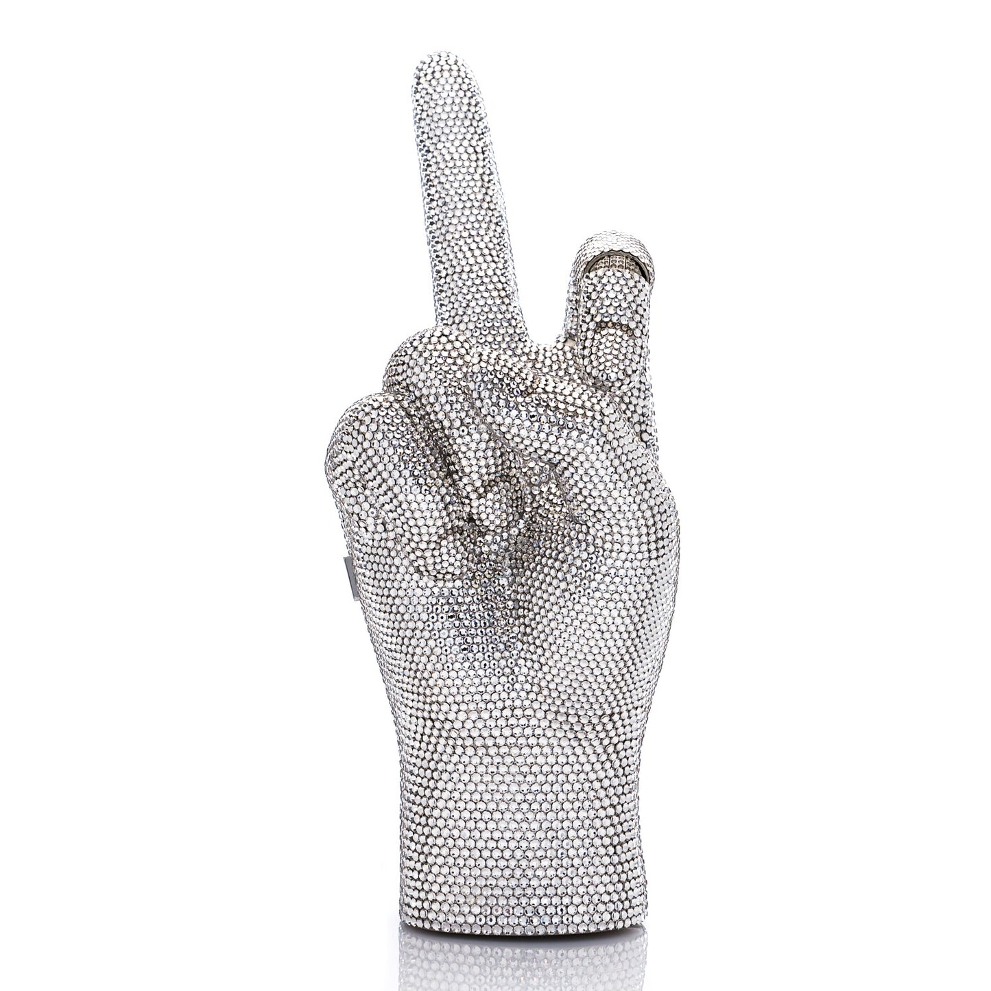 Swarovski Crystal War And Peace Minaudiere Clutch Silver