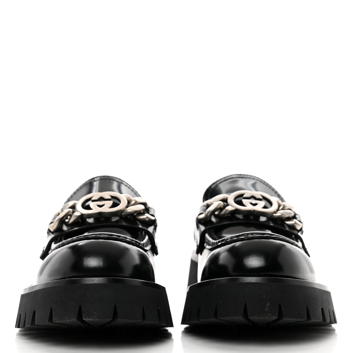 Cordovan Lux Womens Jeanne Platform Lug Sole 30/45mm Loafers 37 Black
