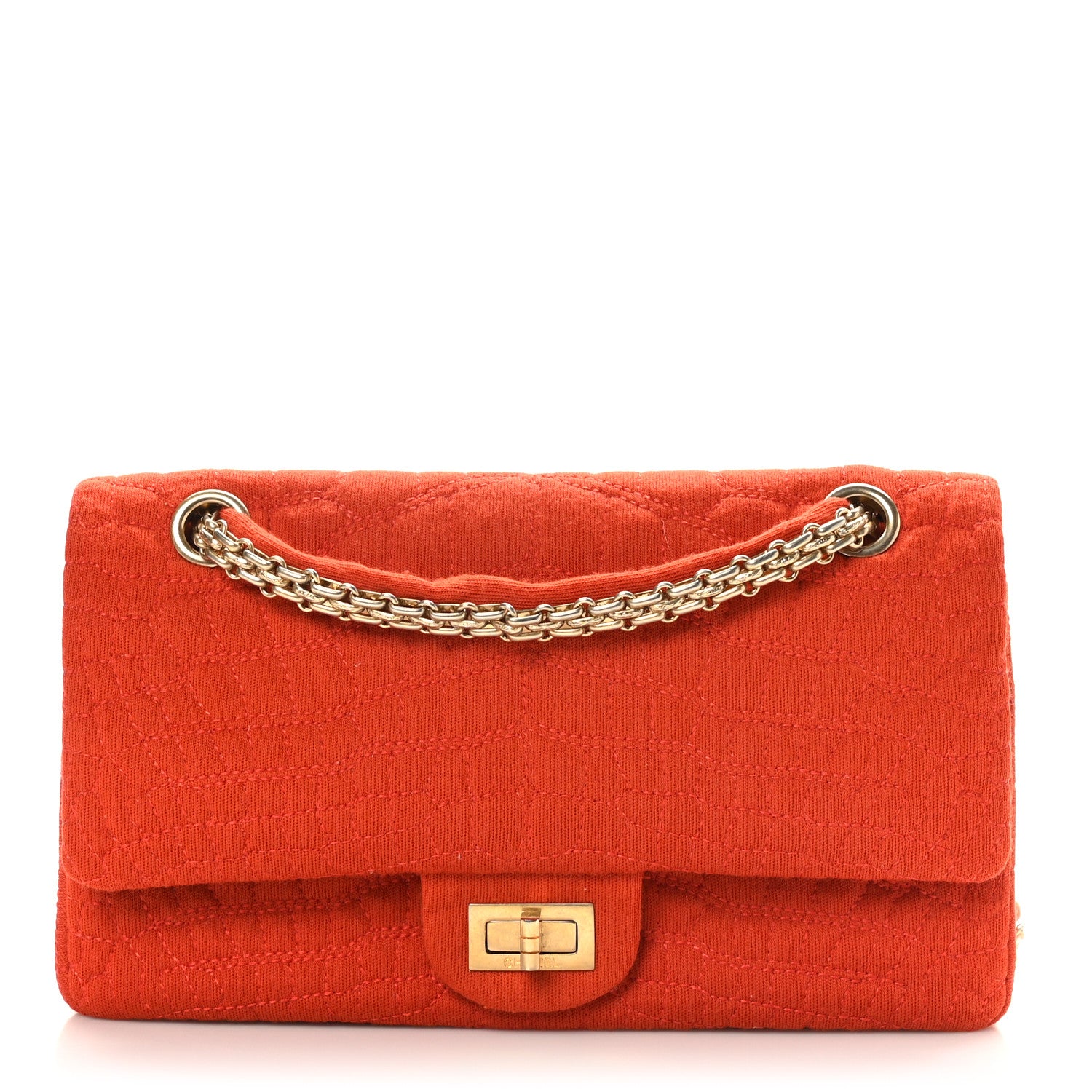 Chanel Satin Coco's Croc 2.55 Reissue 224 Flap Orange 1 of 10