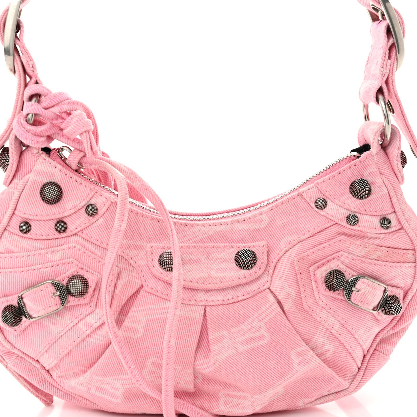 Denim BB Monogram Le Cagole Shoulder Bag XS Pink