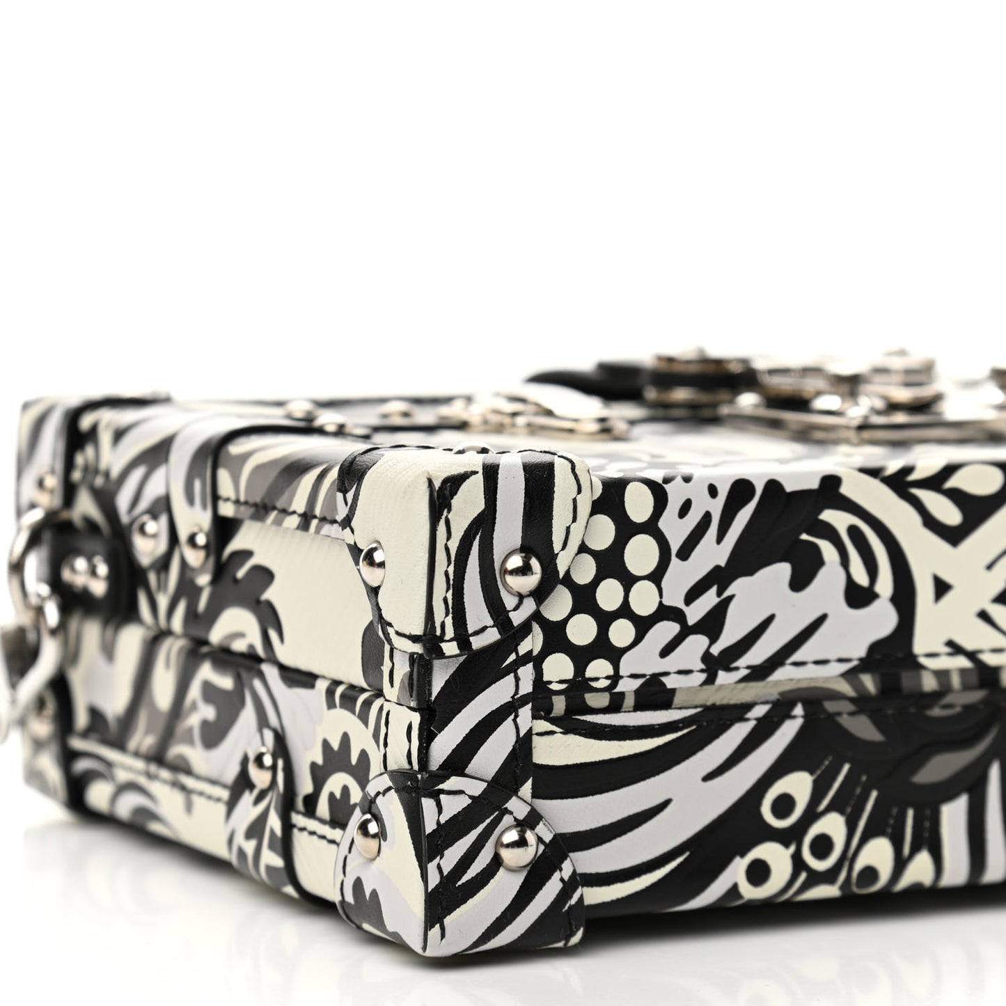 Epi Floral Petite Malle White Black