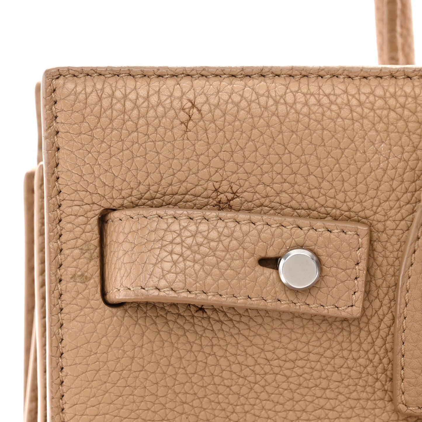 Grained Calfskin Baby Sac De Jour Souple Dark Beige