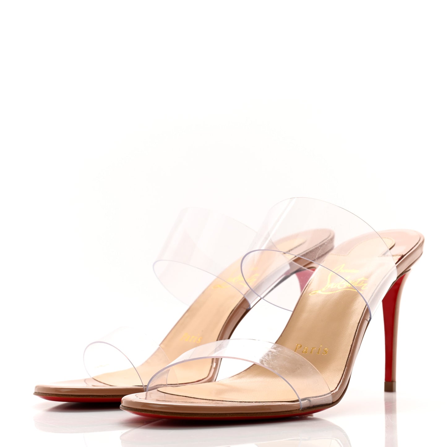 Patent PVC Just Nothing 85 Slide Sandals 36.5 Nude