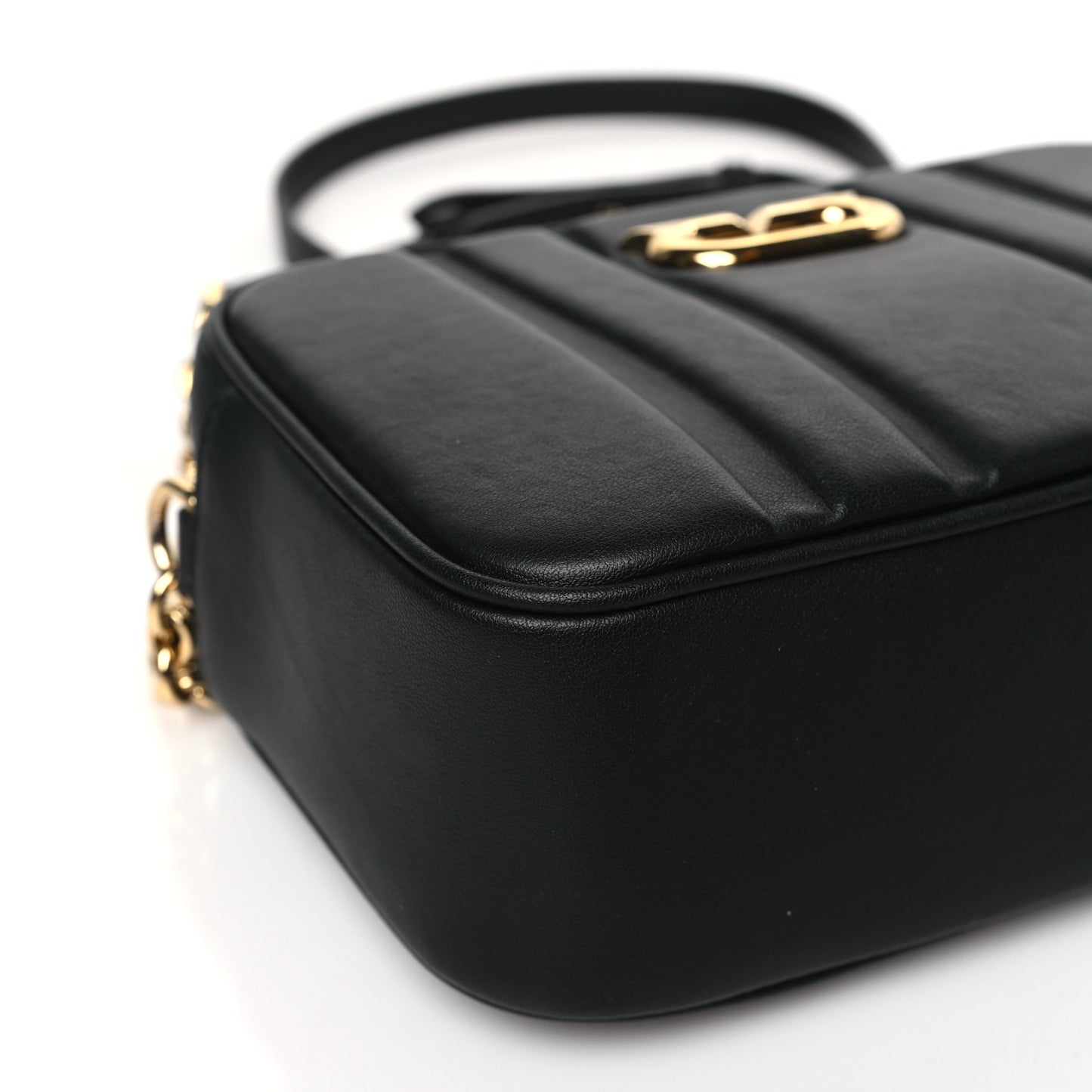 Calfskin Quilted Medium Gancini Camera Case Black