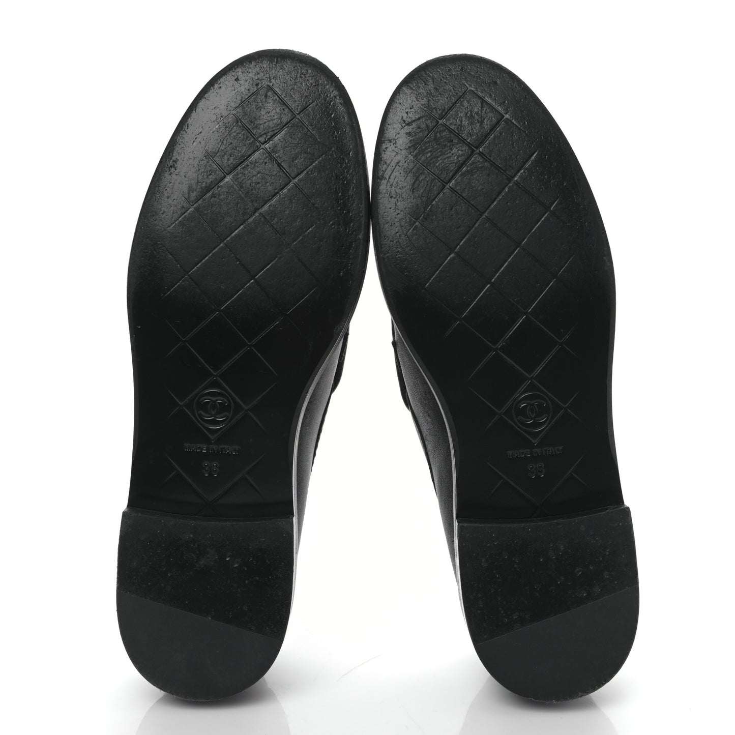 Lambskin Quilted CC Turnlock Loafers 36 Black