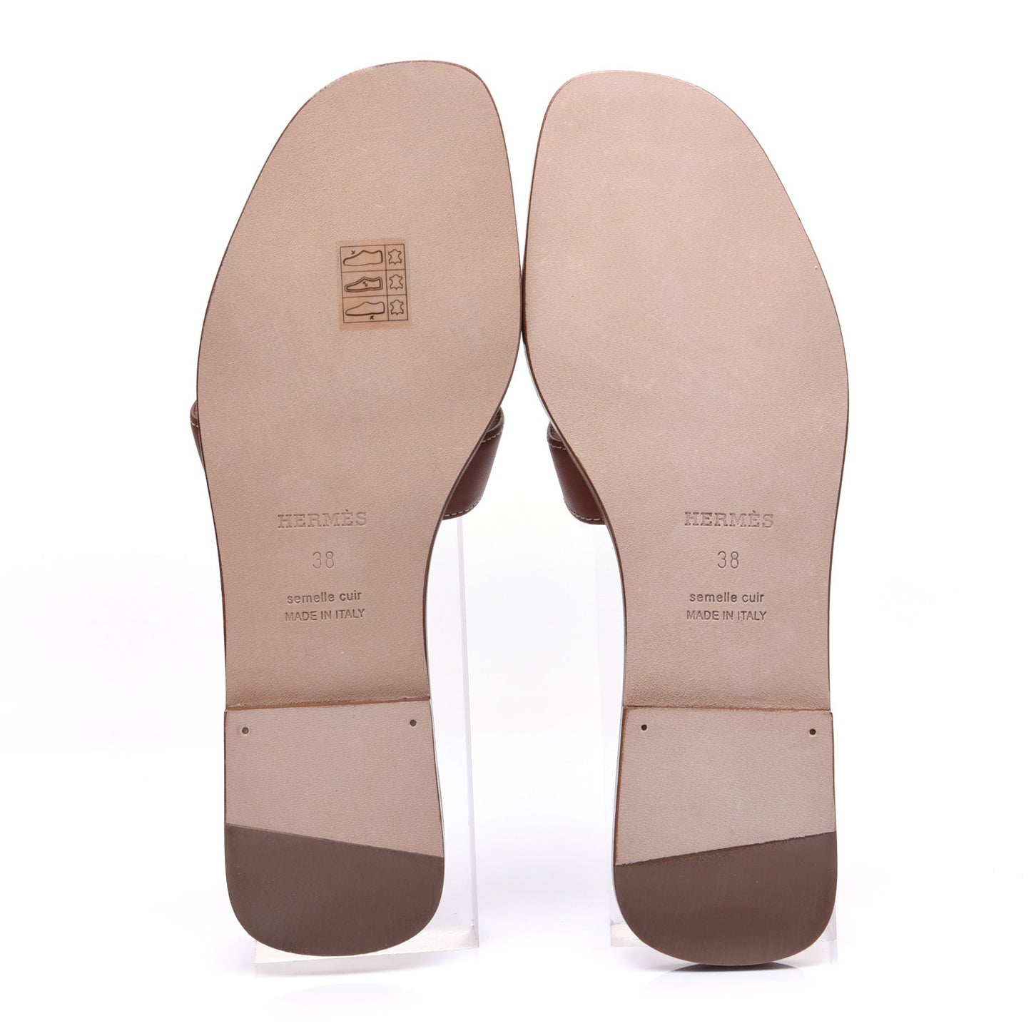 Box Calfskin Oran Sandals 38 Gold