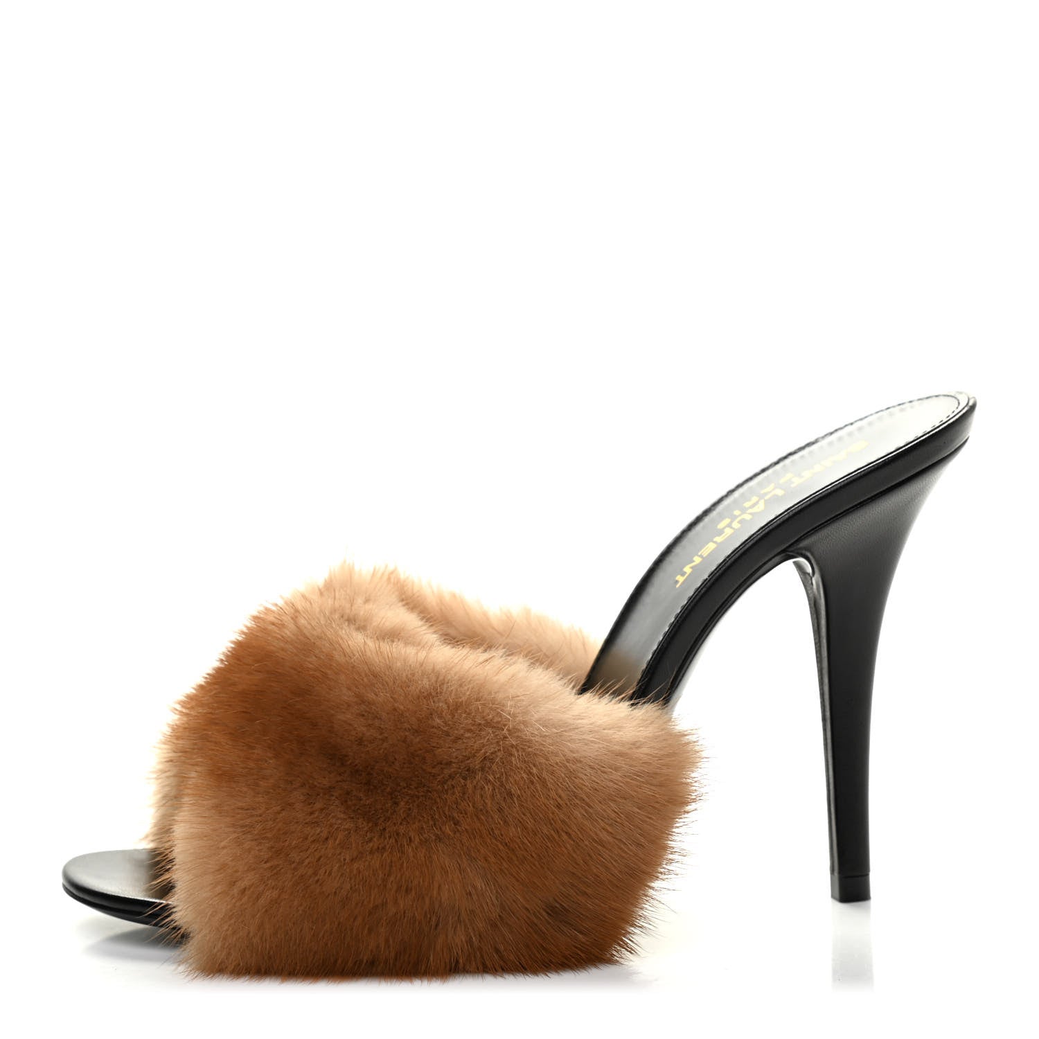 Saint Laurent Mink Calfskin Roy Mule Sandals 39 Tan 1 of 8