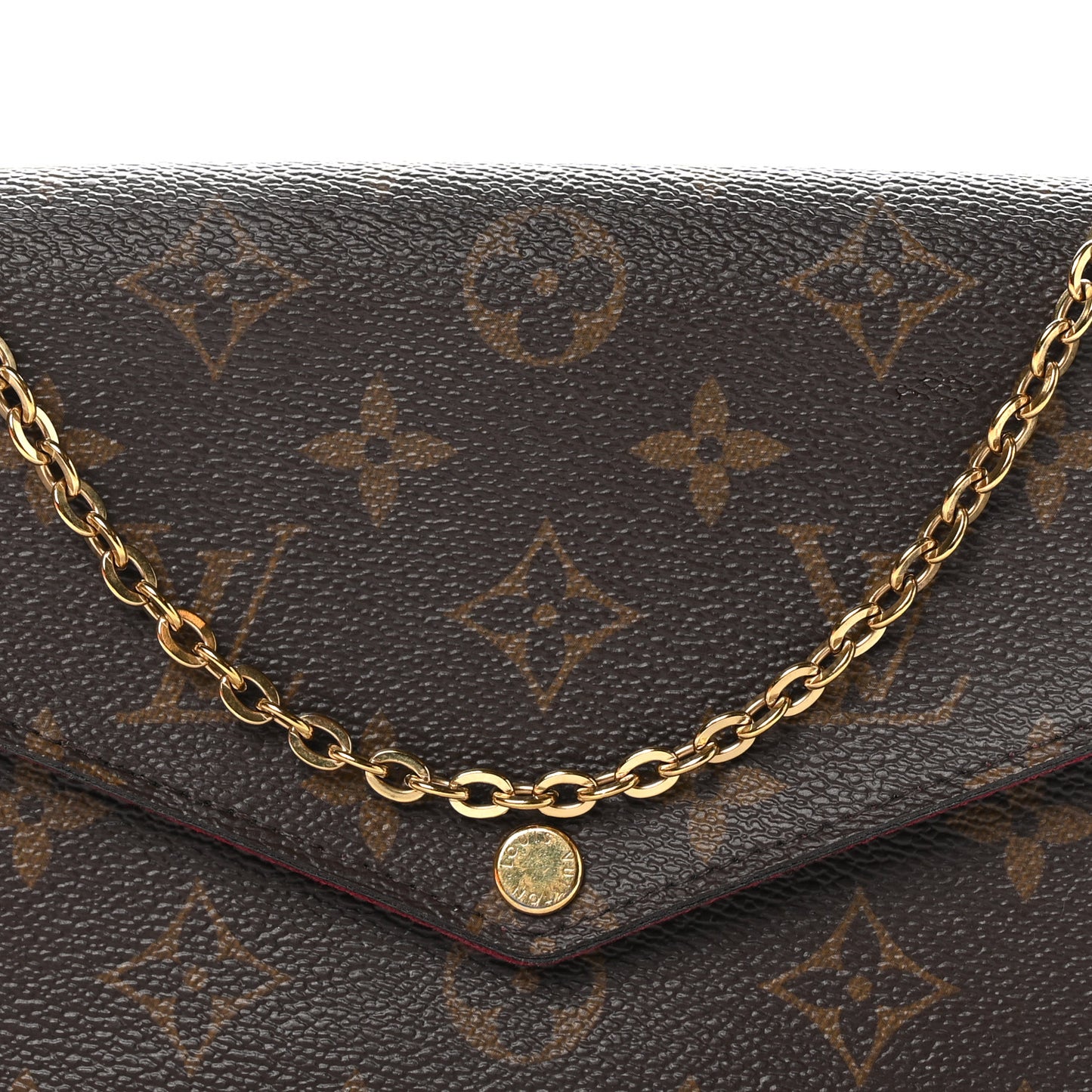 Monogram Pochette Felicie Chain Wallet Fuchsia