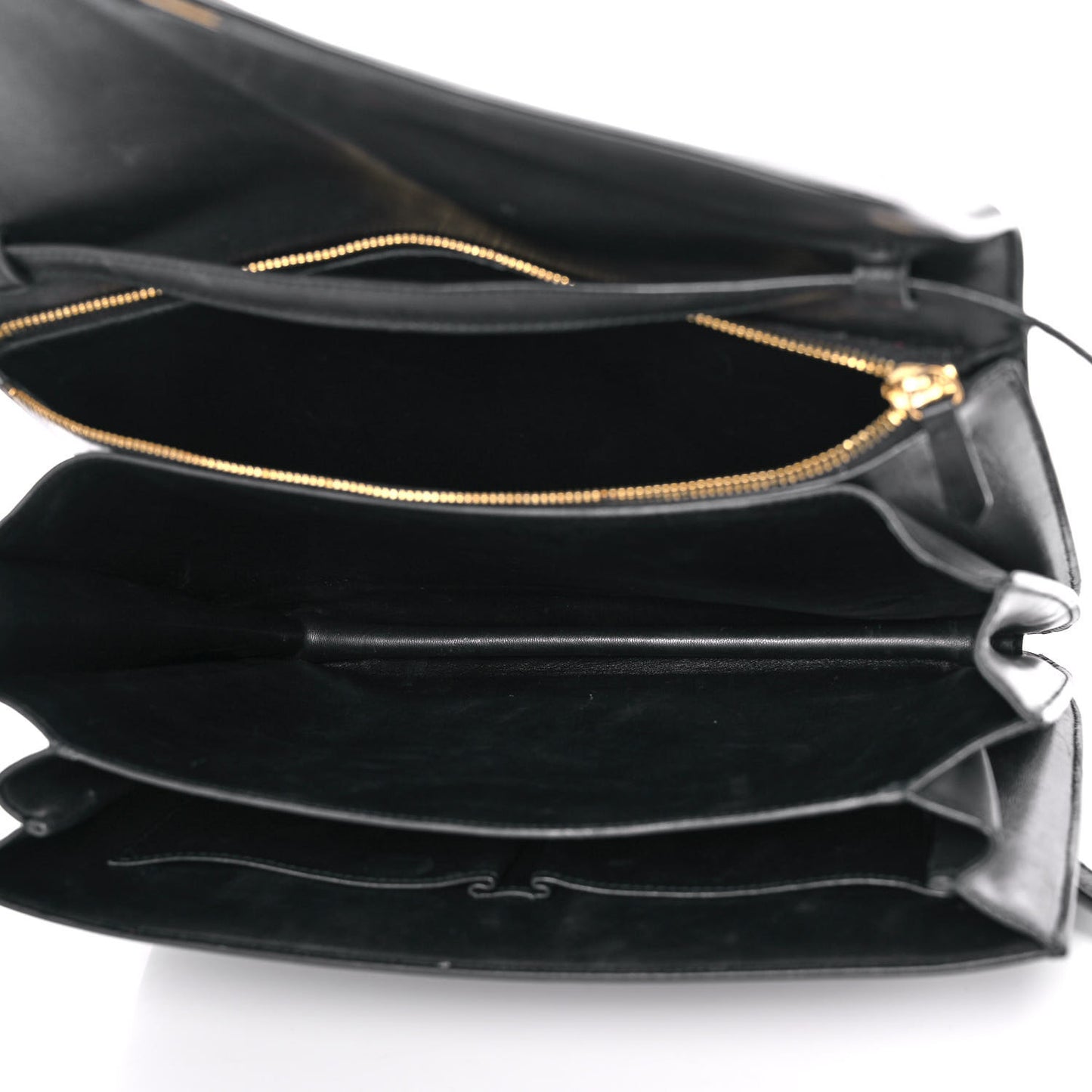 Liege Calfskin Large Classic Box Flap Bag Black