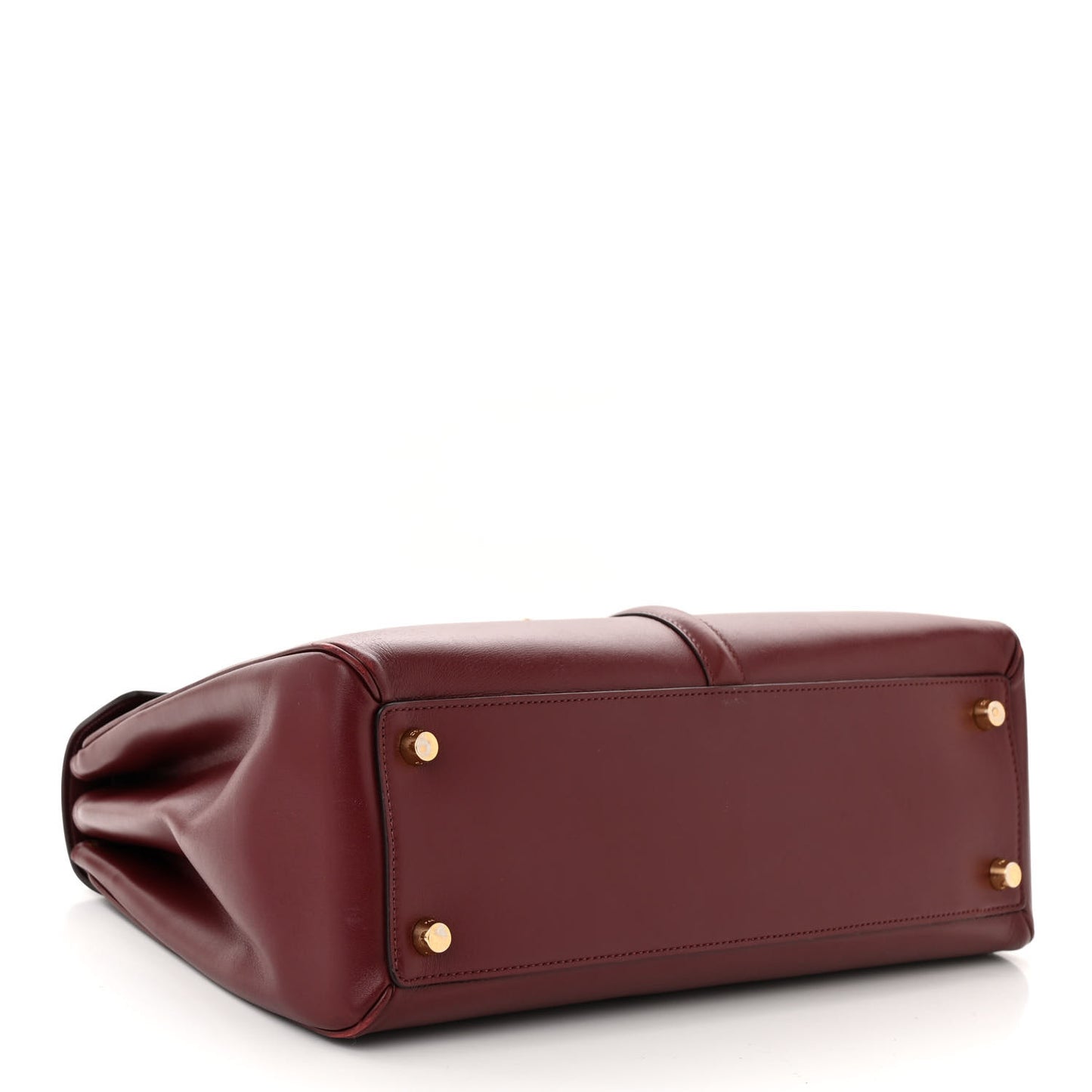 Satinated Calfskin Medium 16 Top Handle Bag Light Burgundy