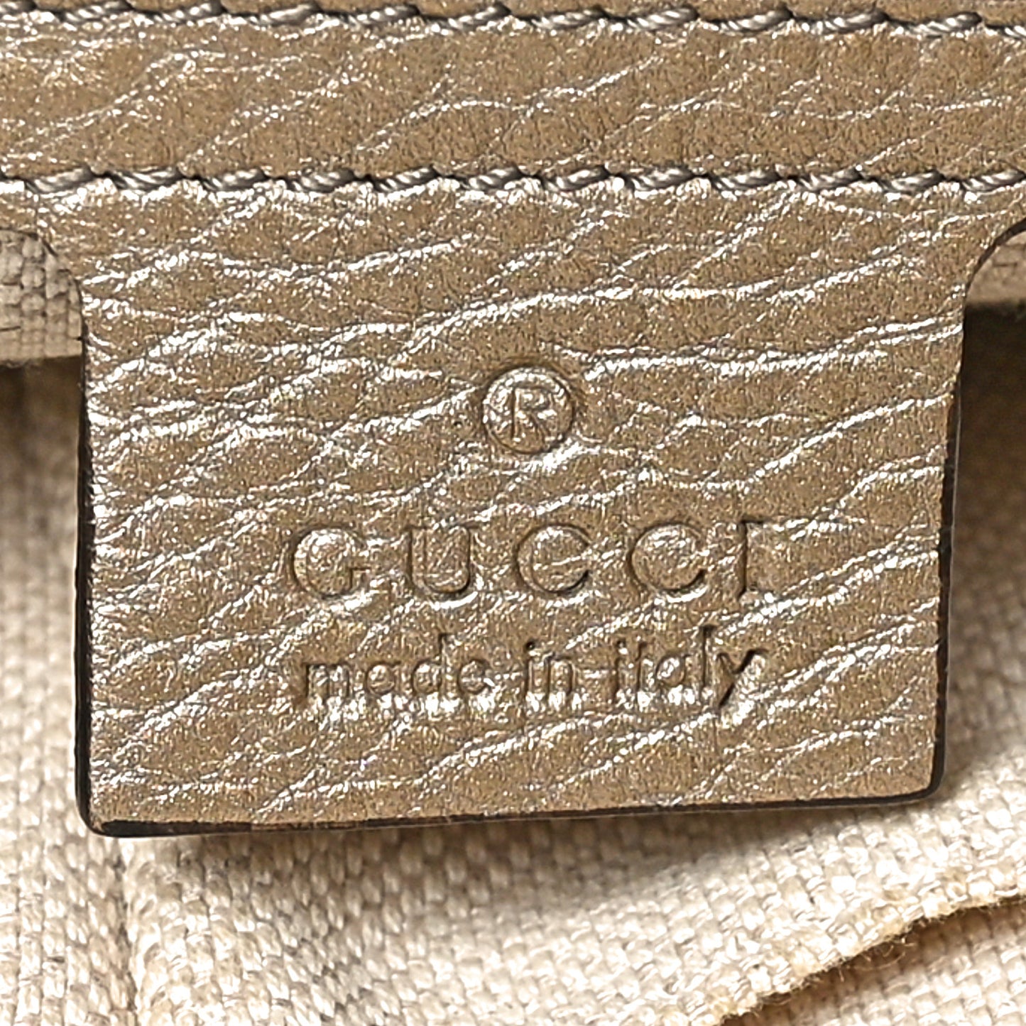 Metallic Pebbled Calfskin Medium Soho Chain Shoulder Bag Golden Beige