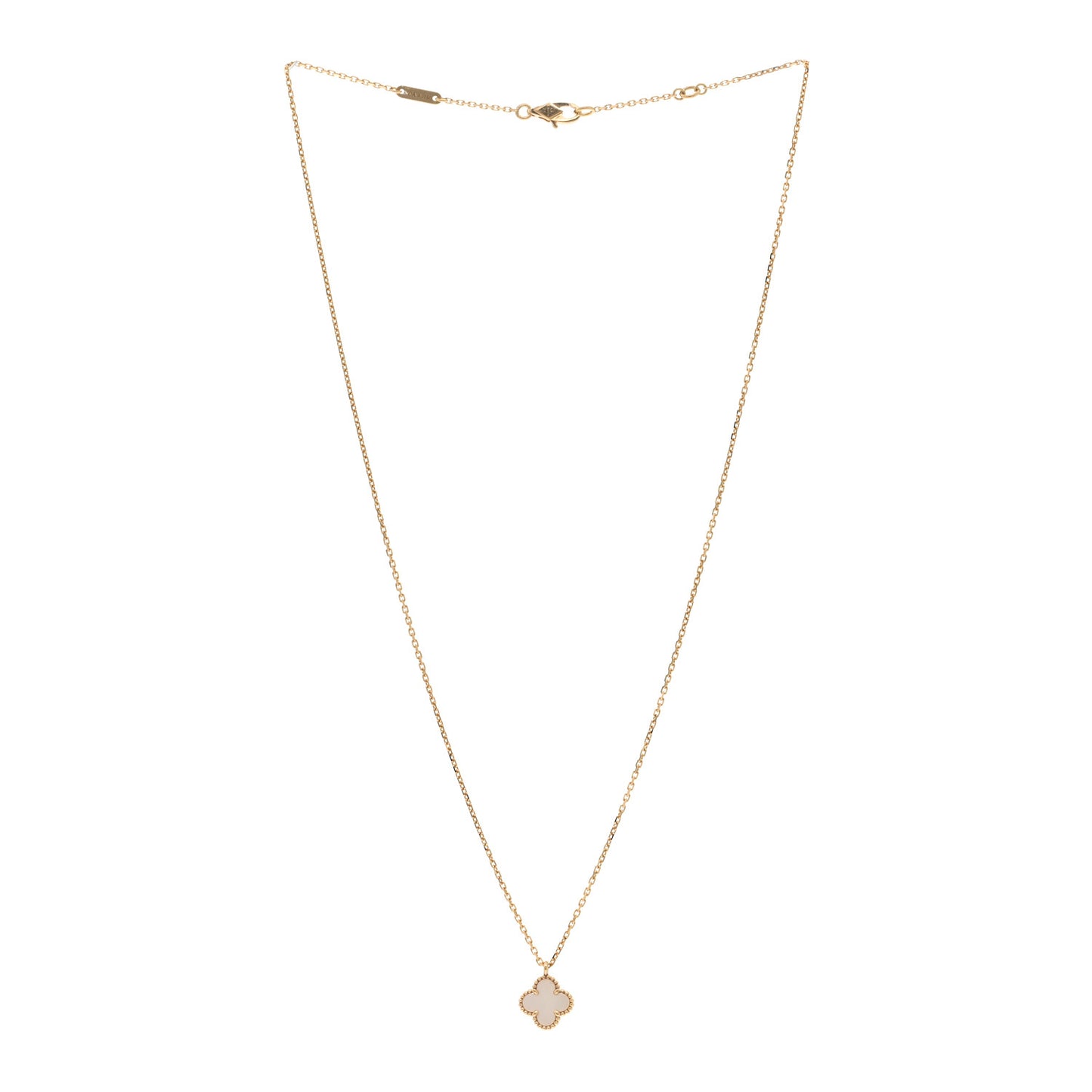 18K Yellow Gold Mother of Pearl Sweet Alhambra Pendant Necklace