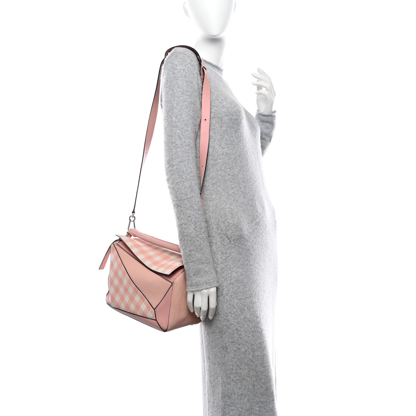 Calfskin Gingham Puzzle Bag Salom