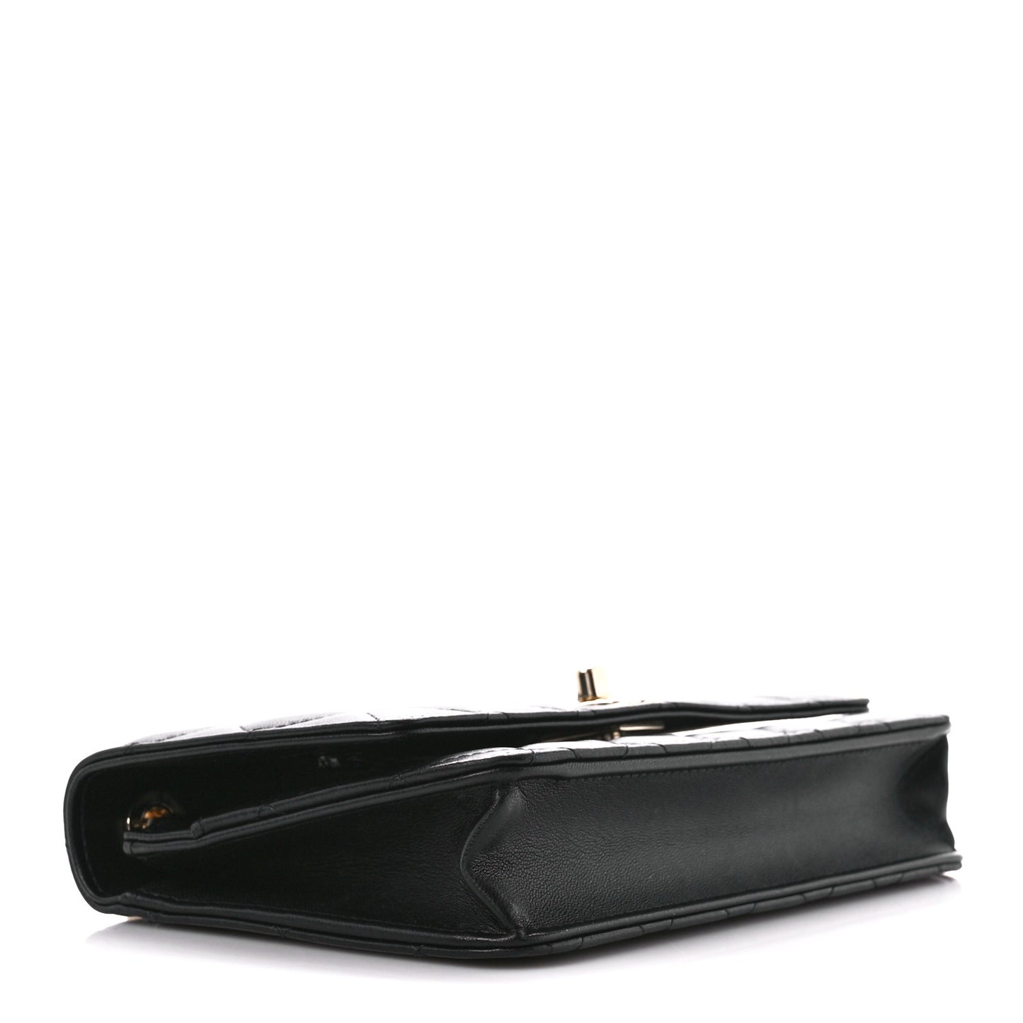 Lambskin Quilted Trendy CC Wallet On Chain WOC Black