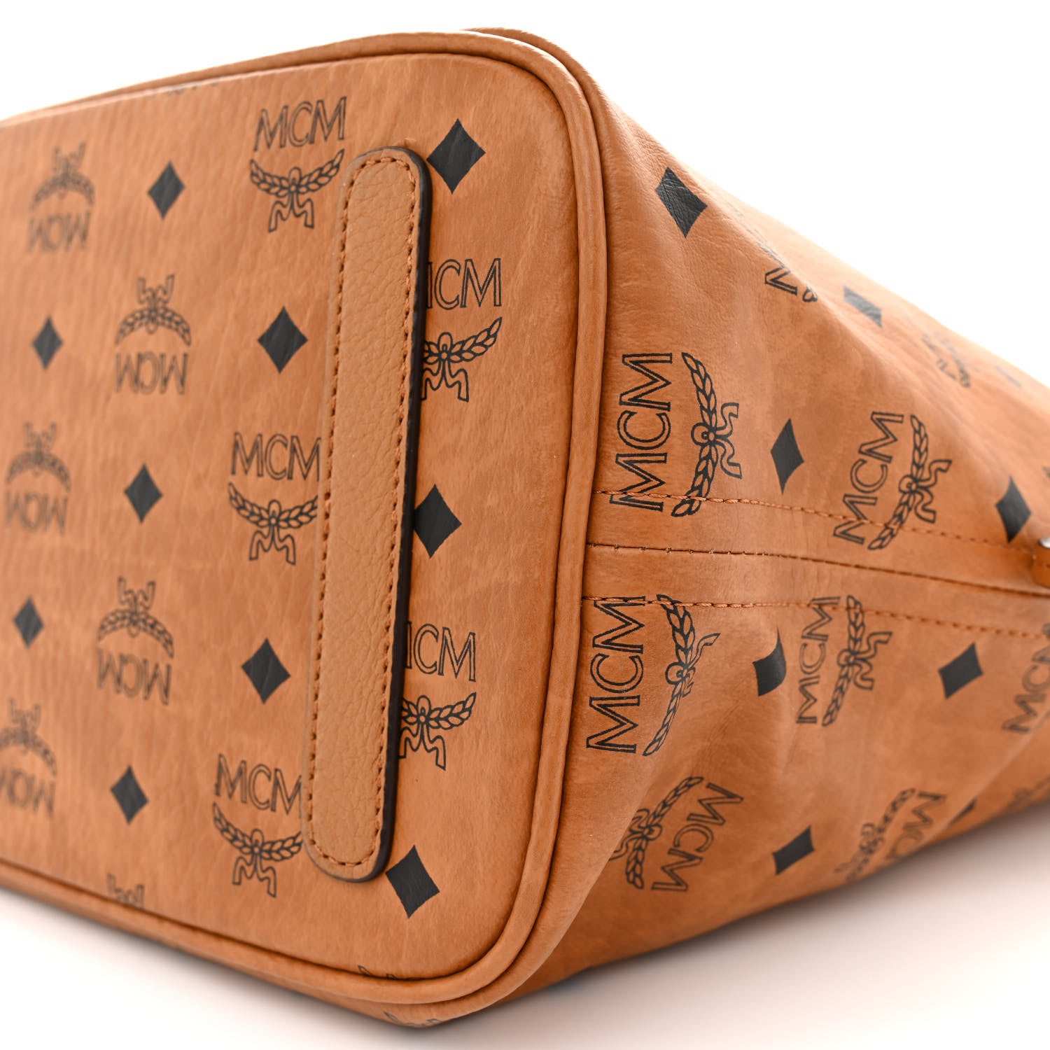 MCM Visetos Medium Liz Reversible Shopper Tote Cognac 16 of 21