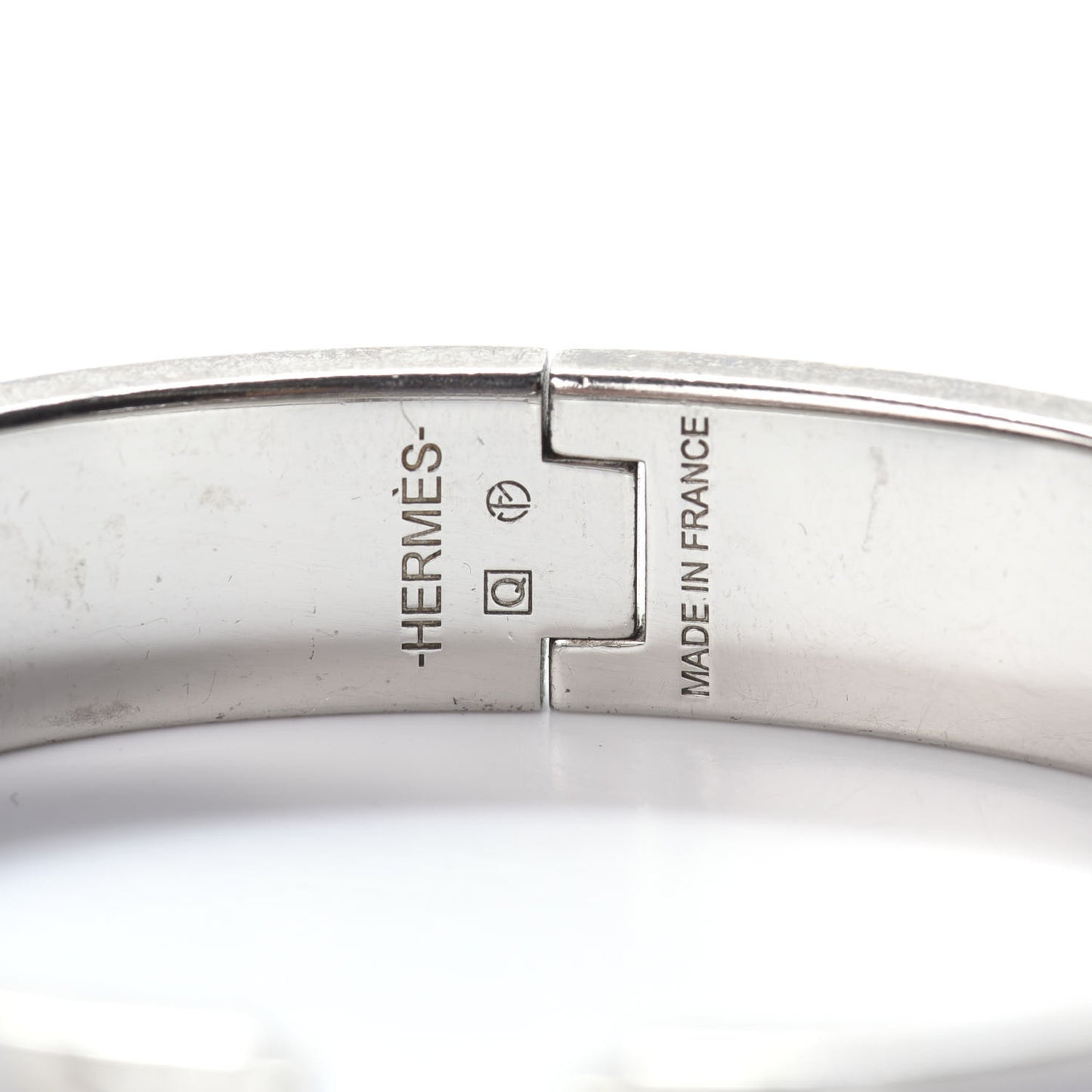 Enamel Narrow Clic Clac H Bracelet GM White