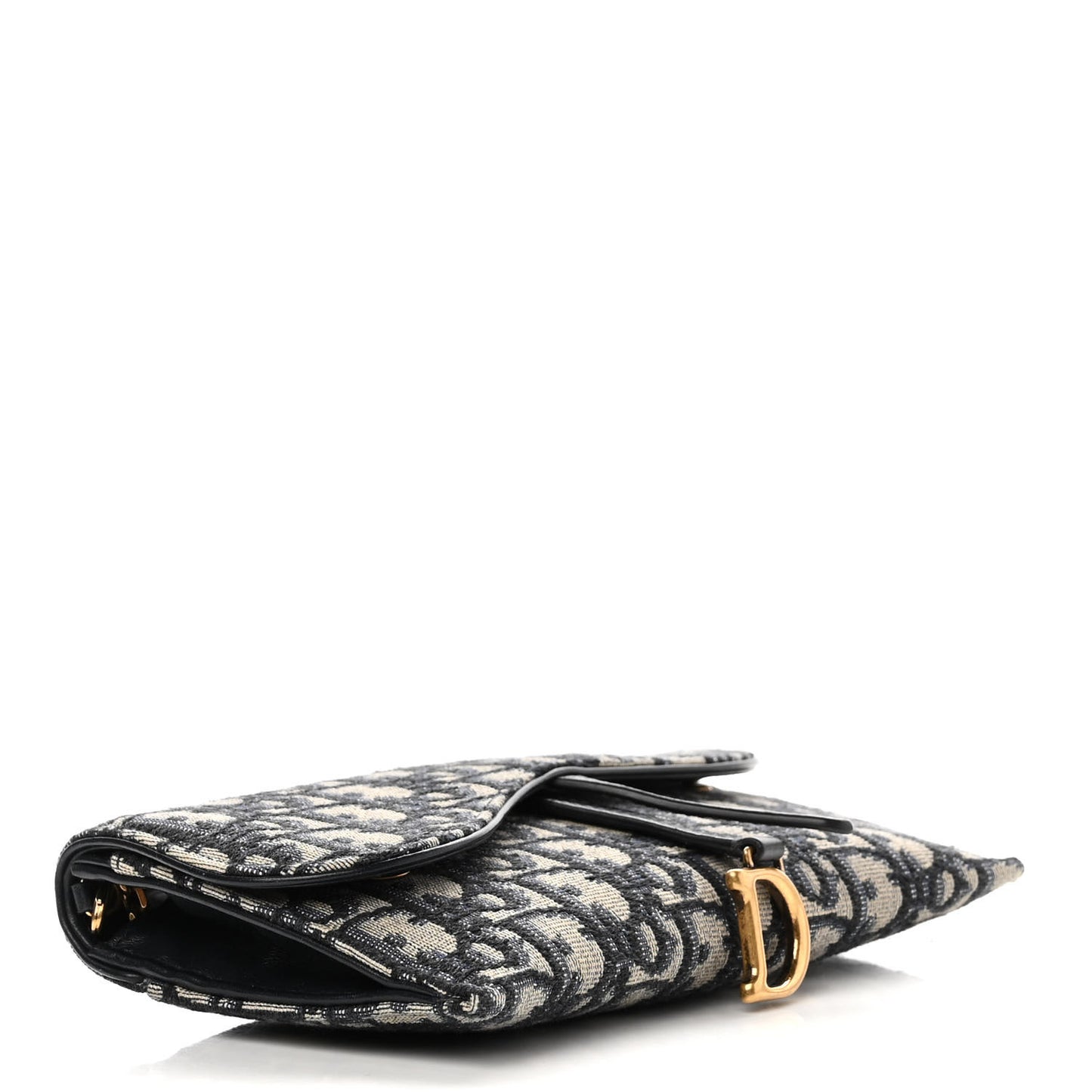 Oblique Saddle Chain Long Wallet Blue