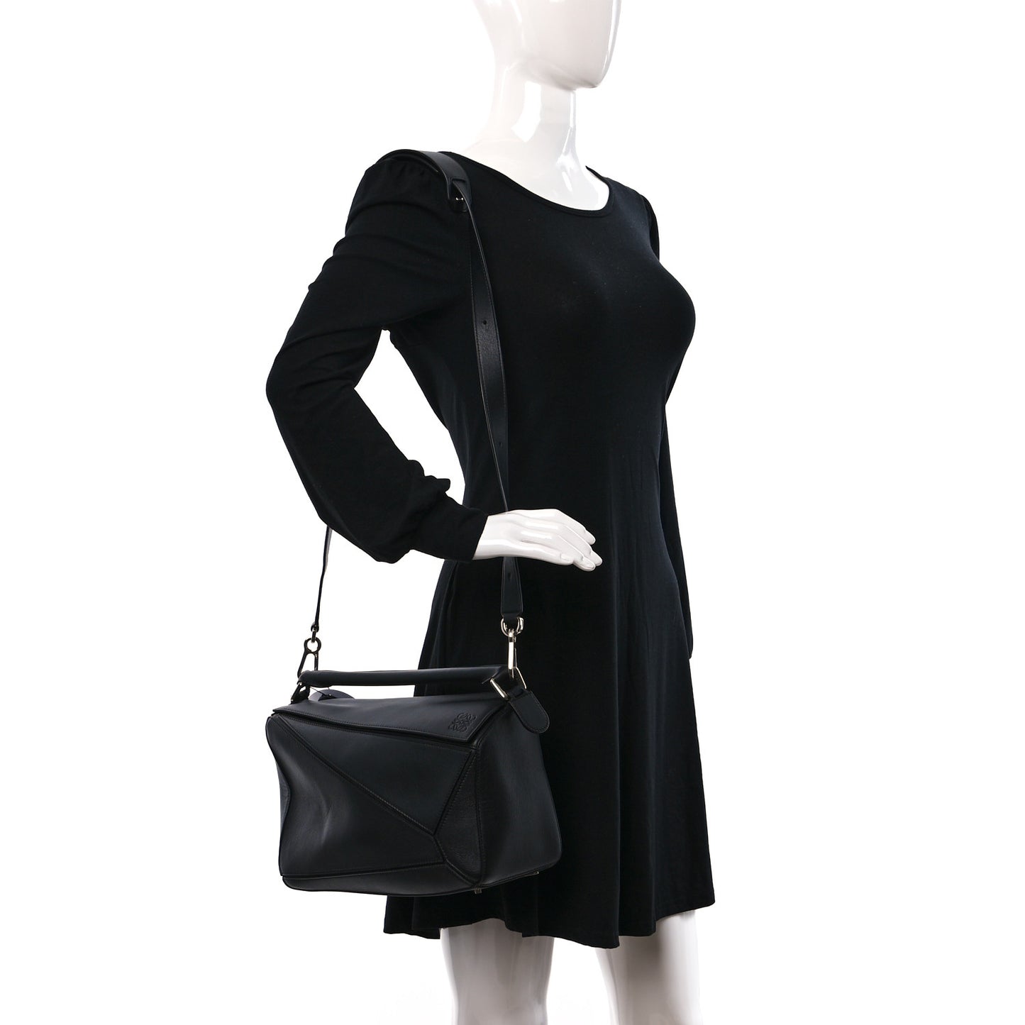 Calfskin Medium Puzzle Bag Black