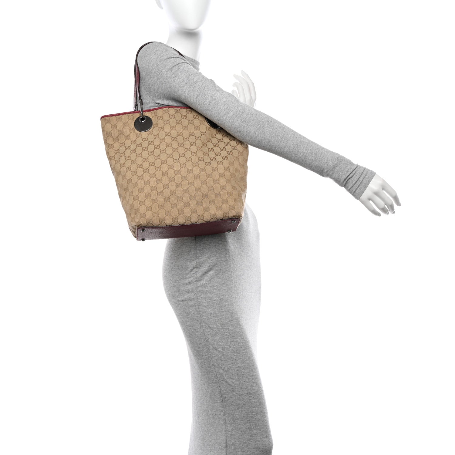 Gucci Monogram Large Eclipse Tote Red 2 of 14