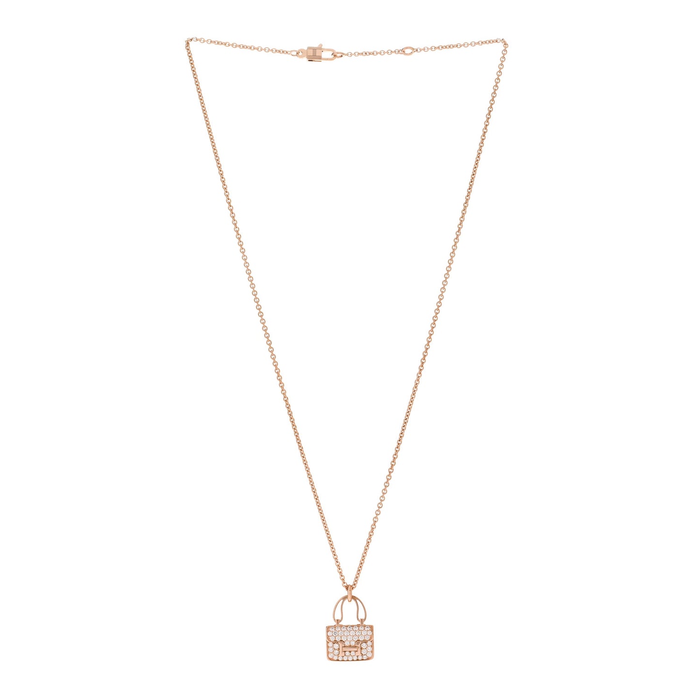 18K Rose Gold Diamond Constance Amulettes Pendant Necklace