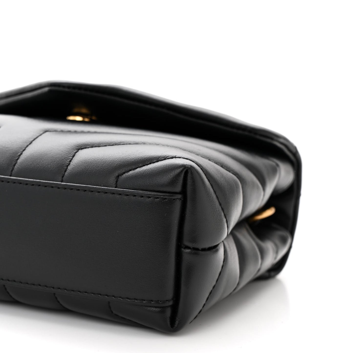 Calfskin Y Quilted Monogram Toy Loulou Crossbody Bag Black